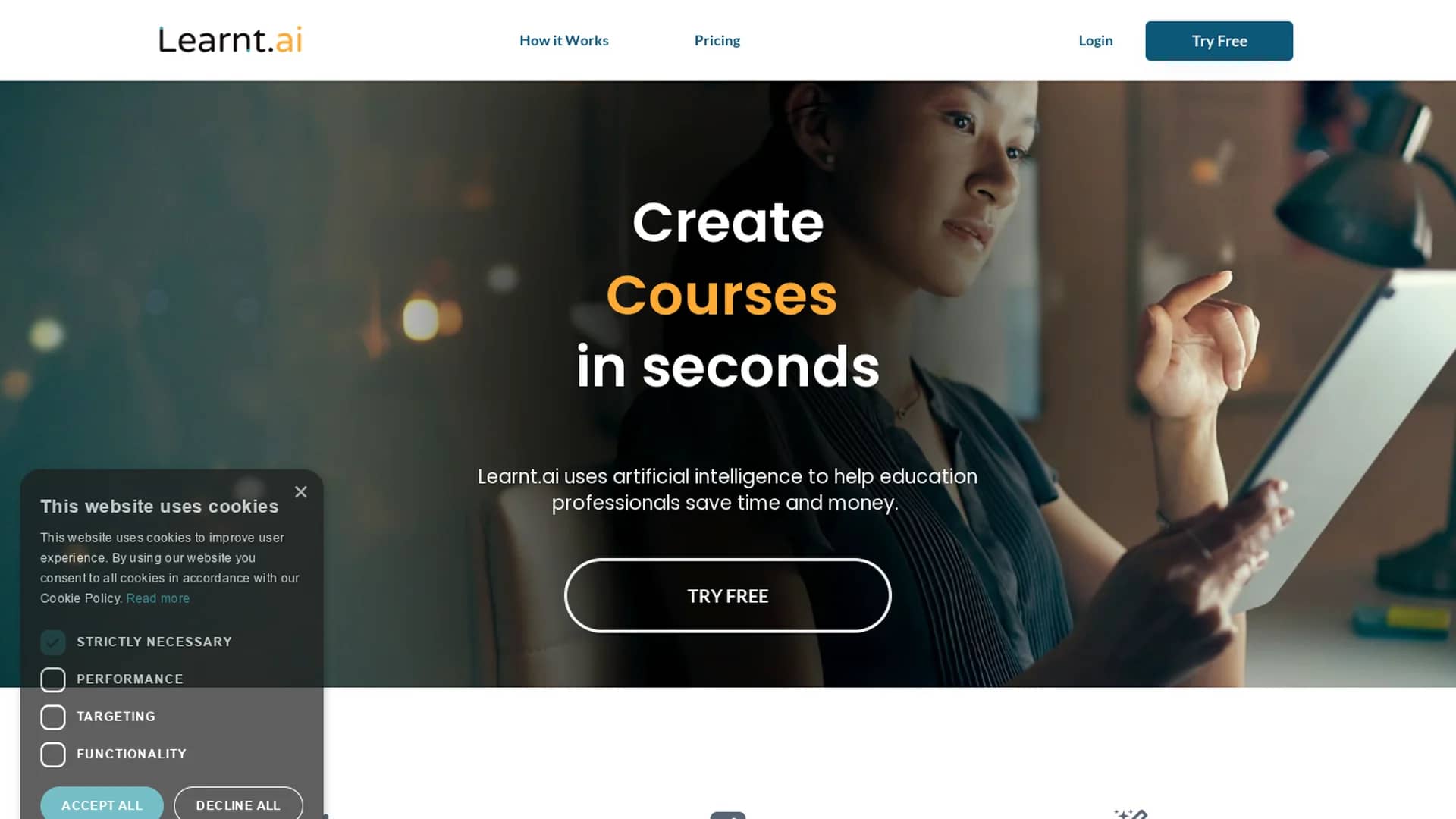 learnt-ai homepage