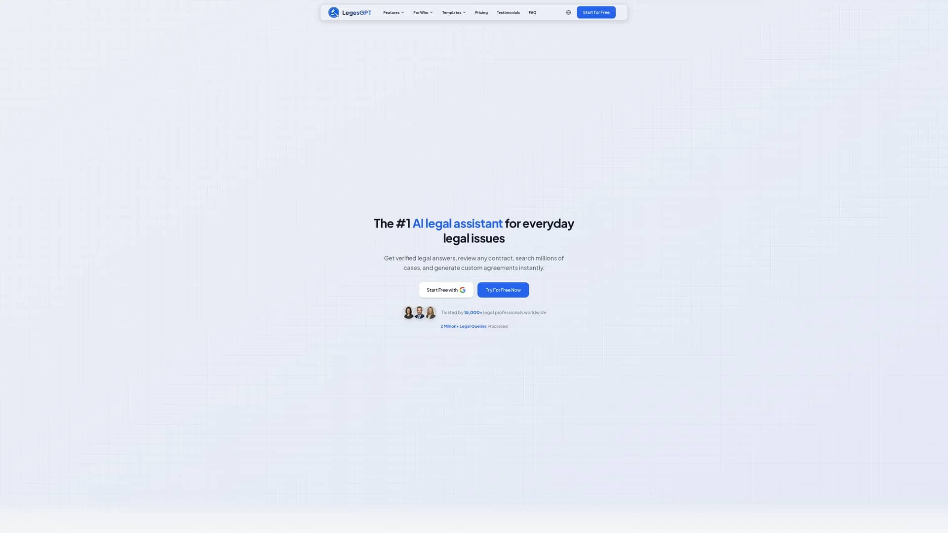 legesgpt homepage