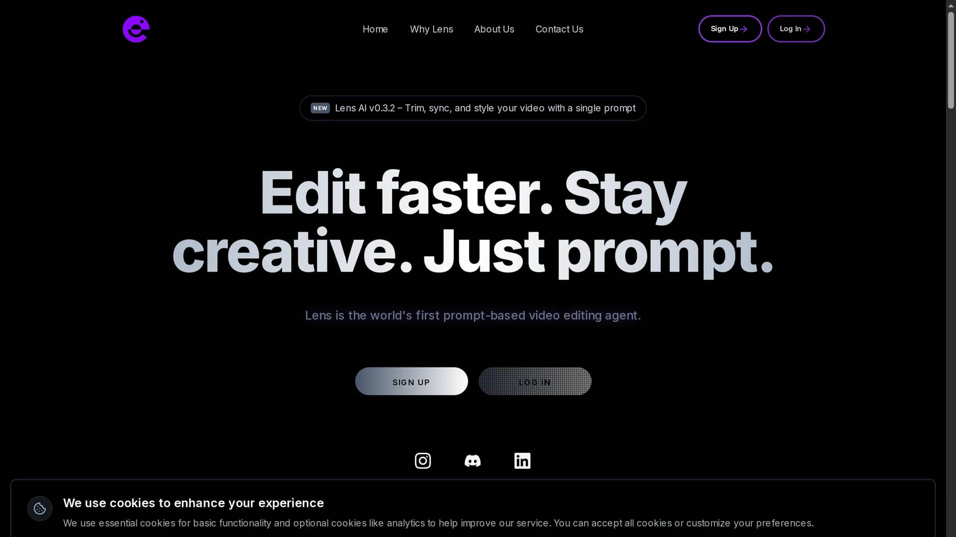lens-ai homepage