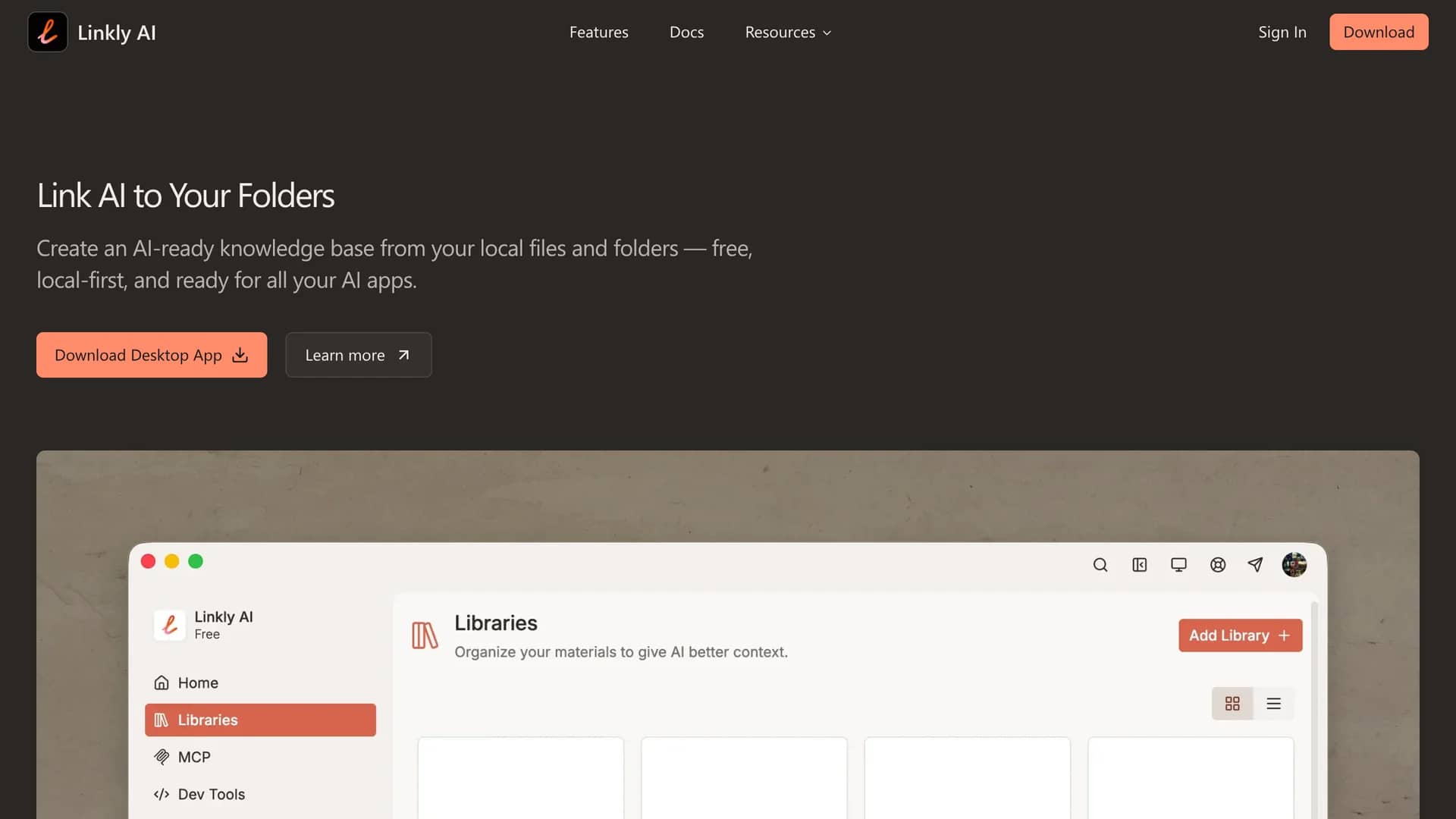 linkly-ai homepage