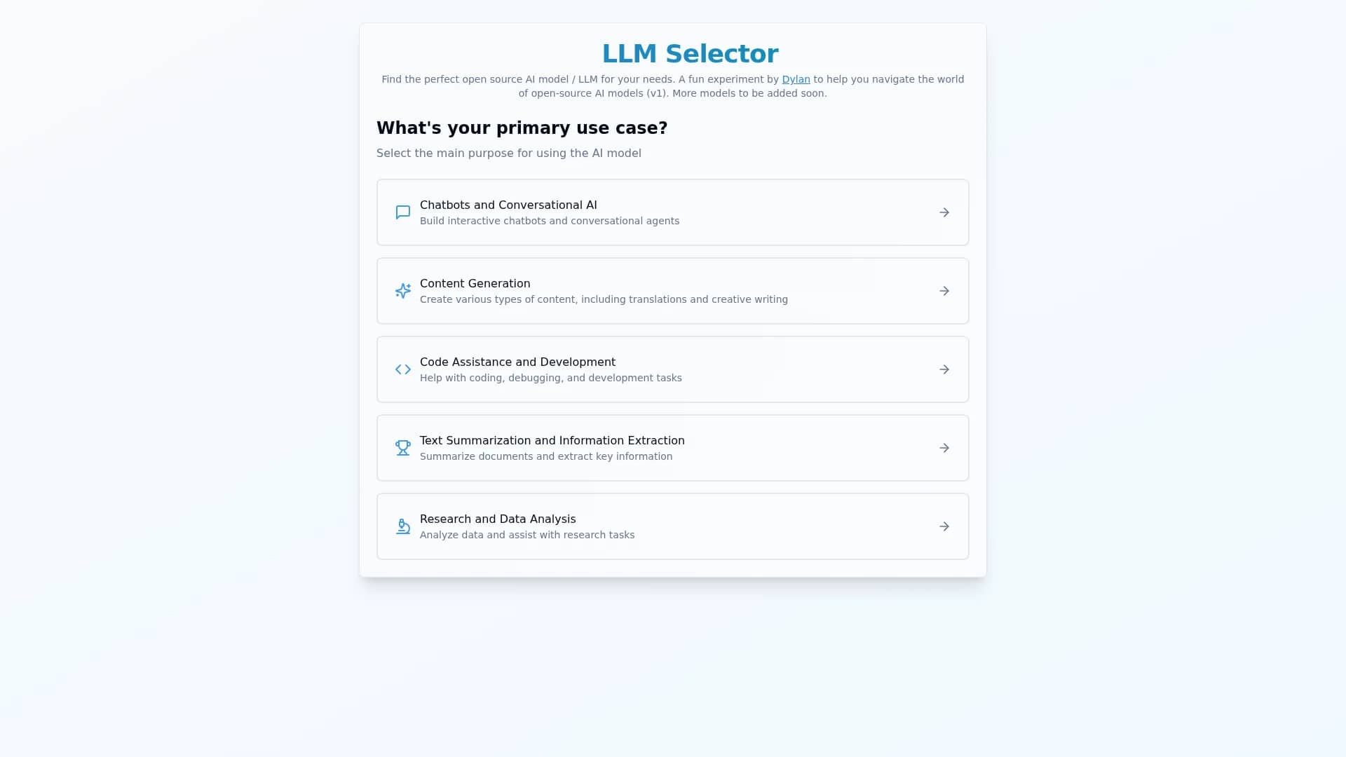 llmselector homepage