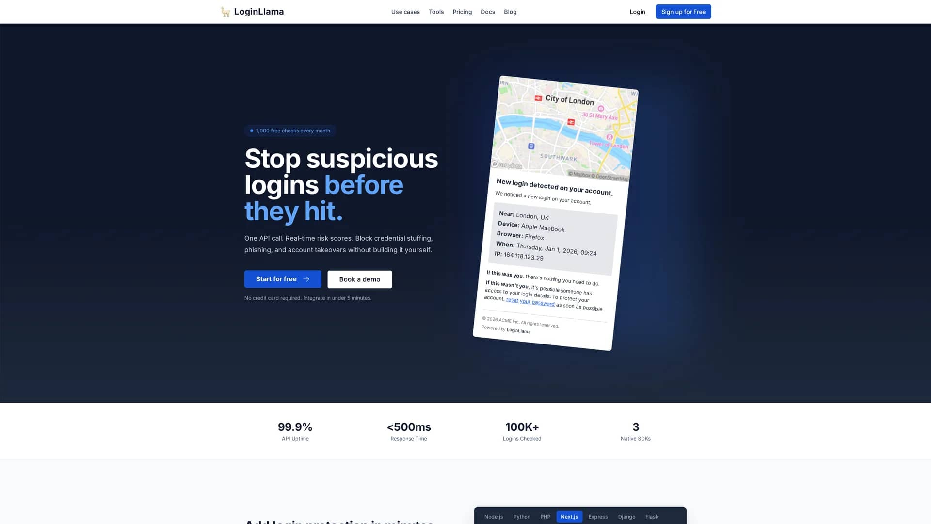 loginllama homepage