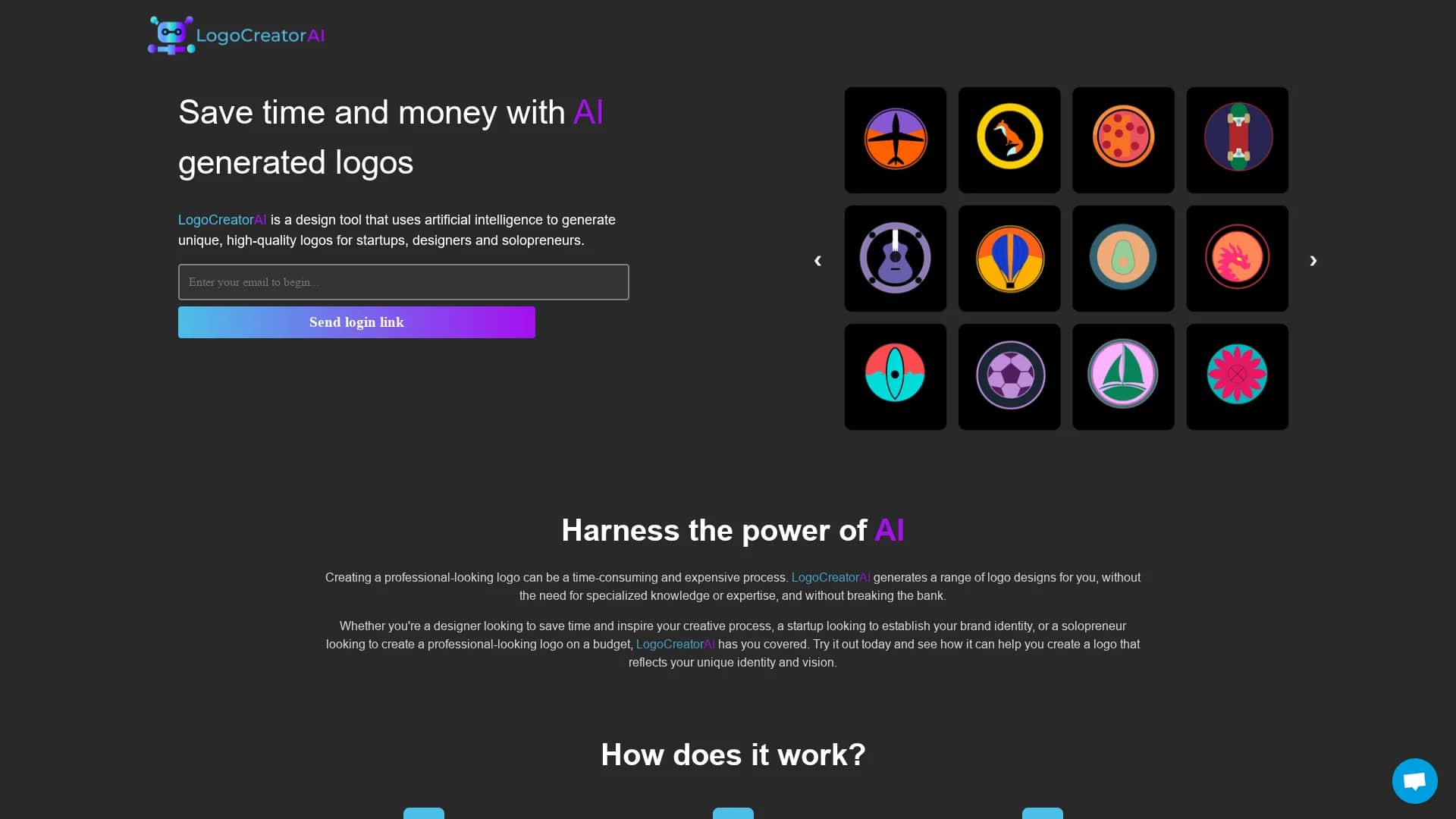 logocreatorai homepage