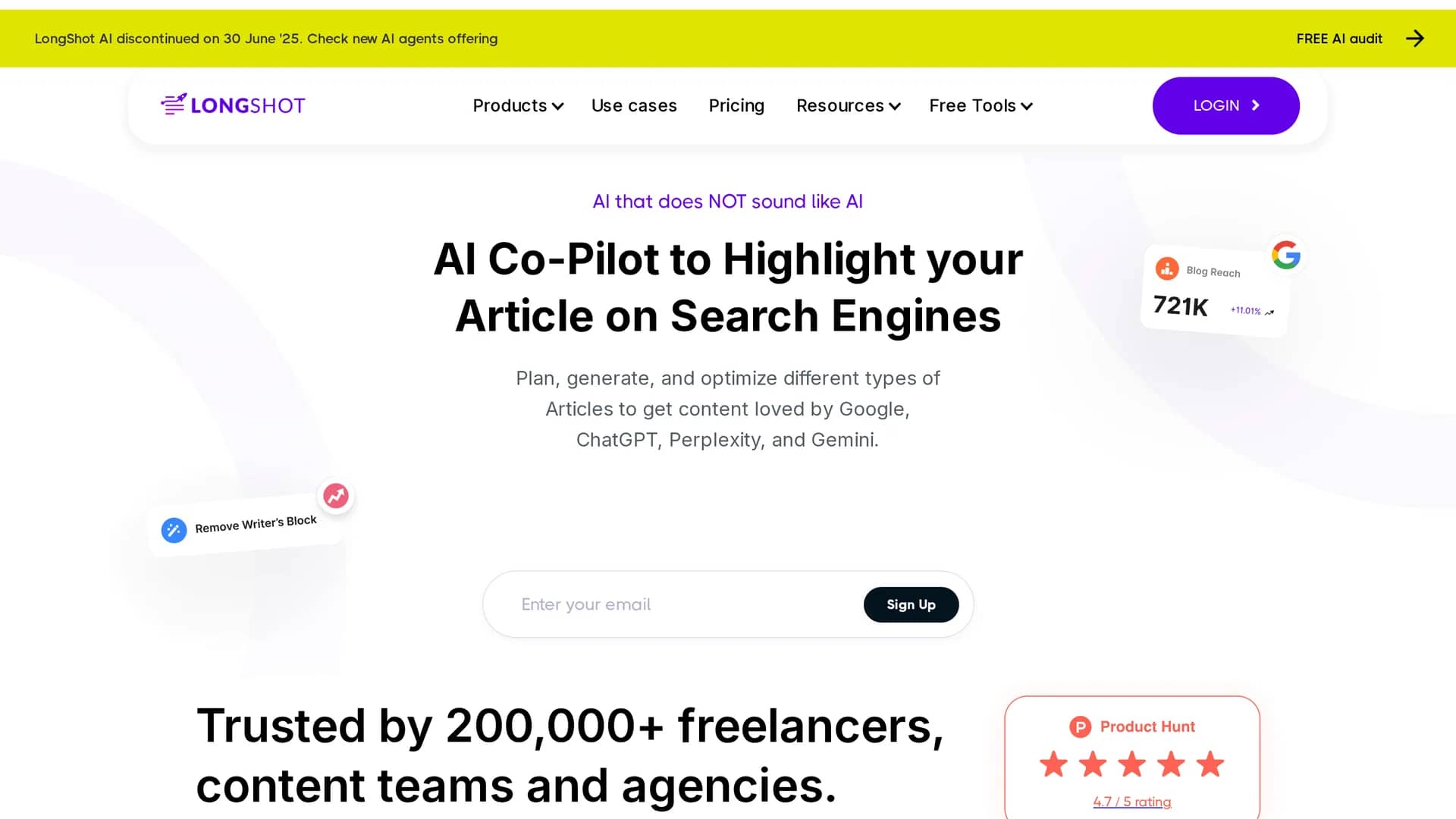 longshot-ai homepage