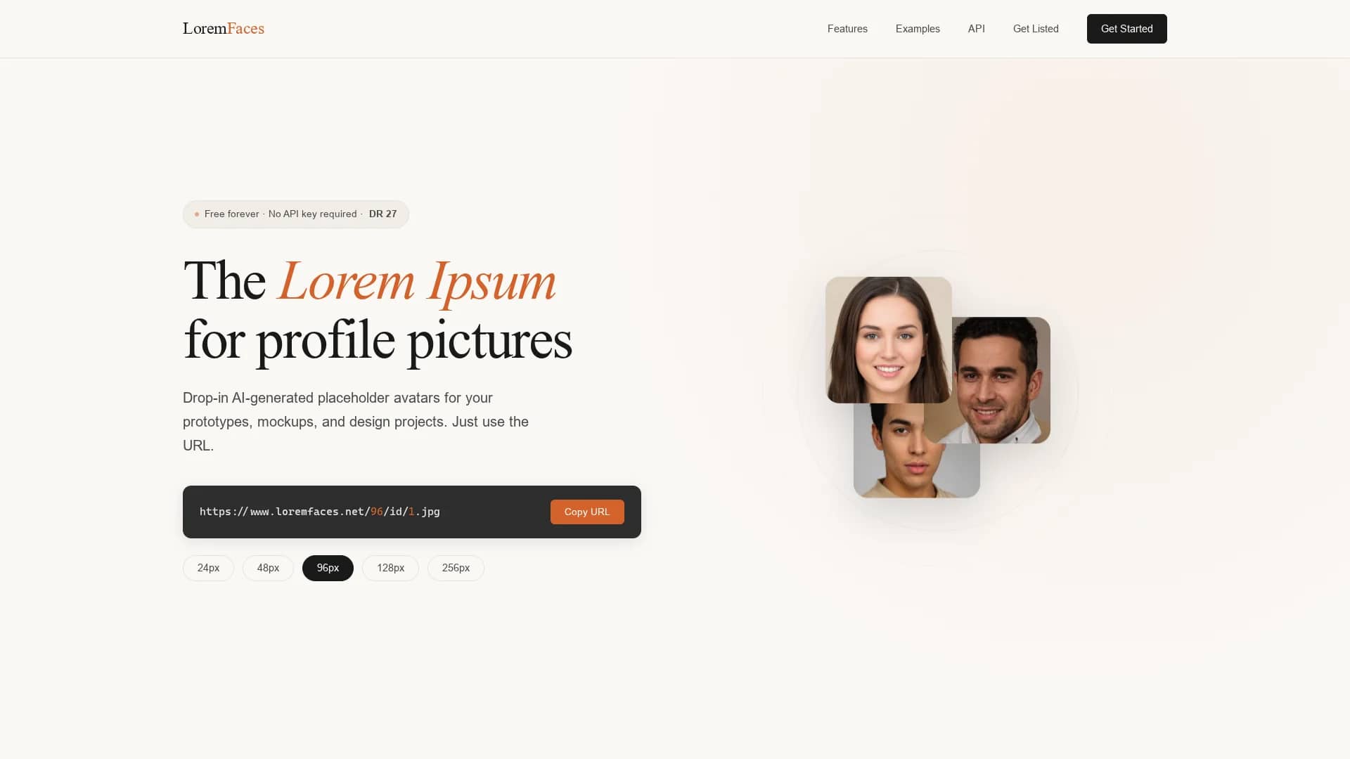 lorem-faces homepage
