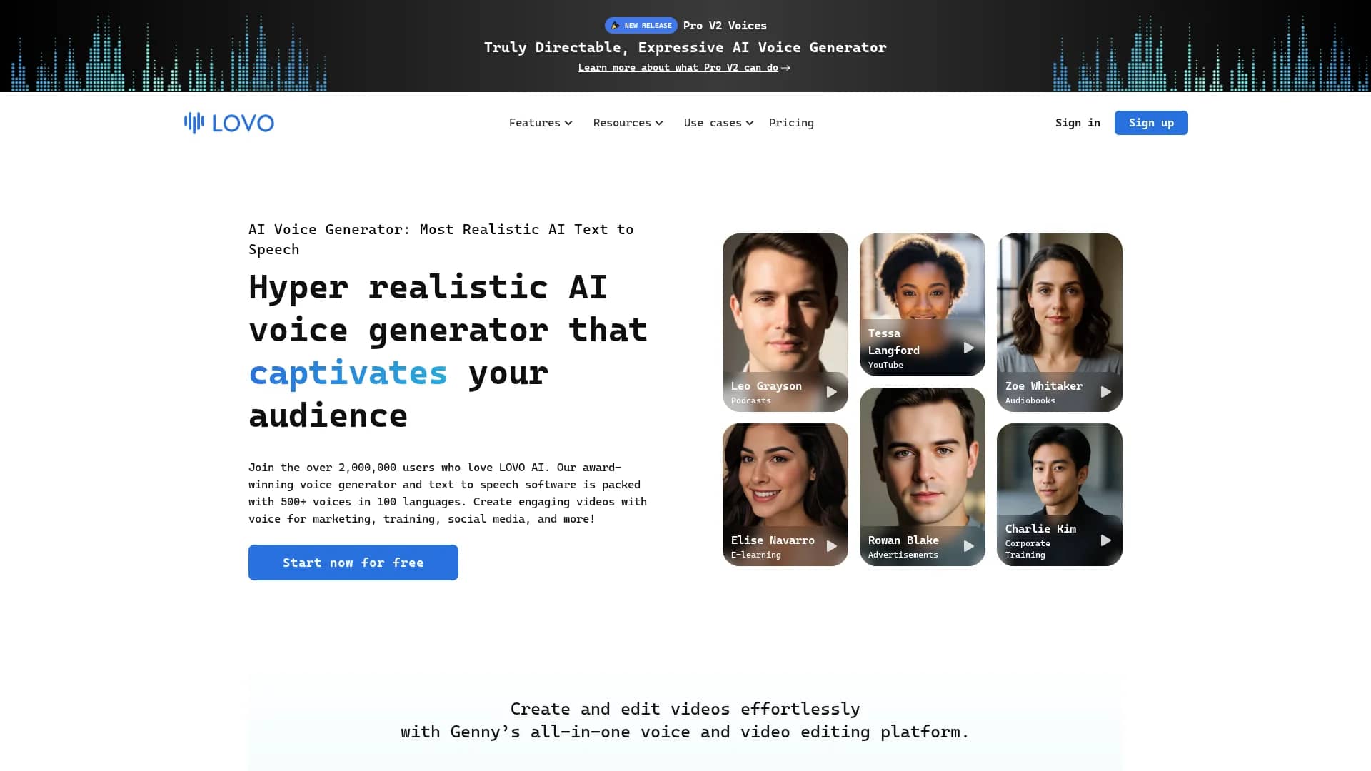 lovo-ai homepage