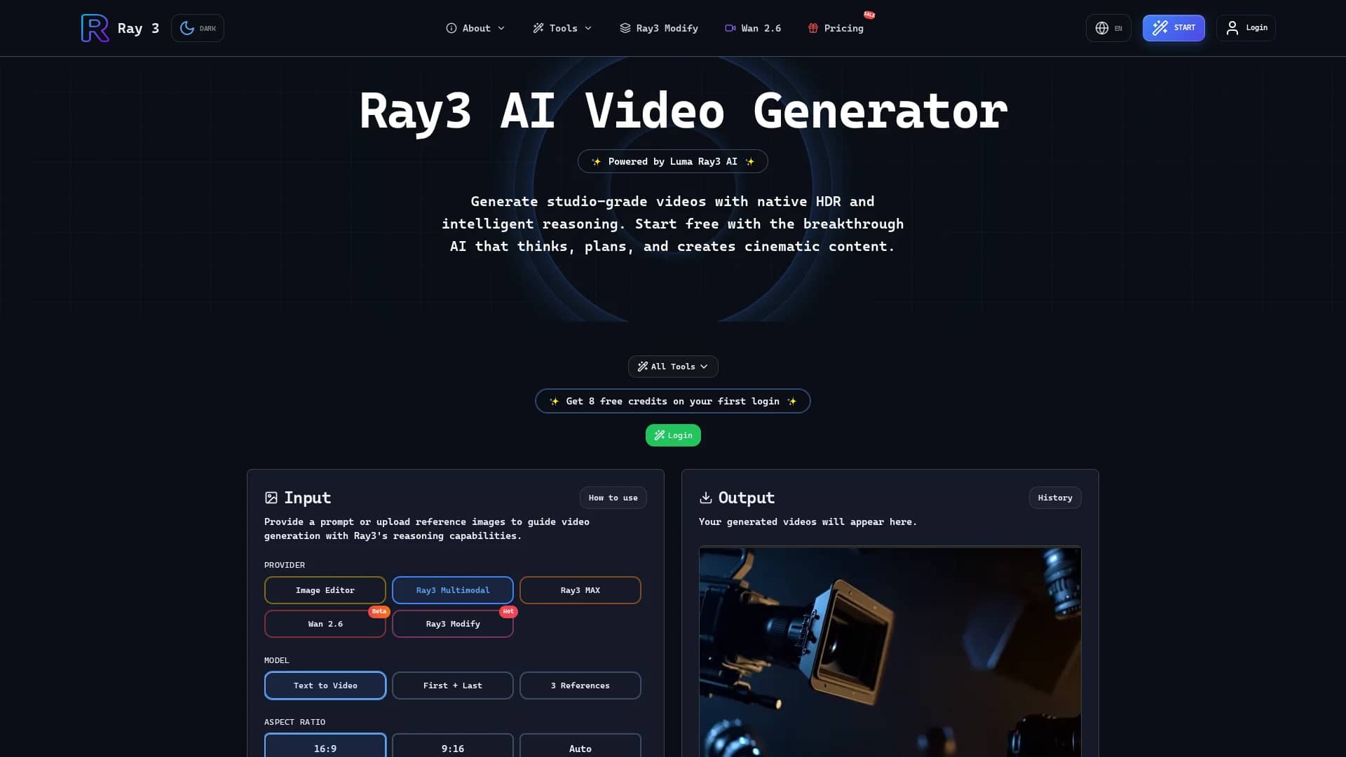 luma-ray3 homepage