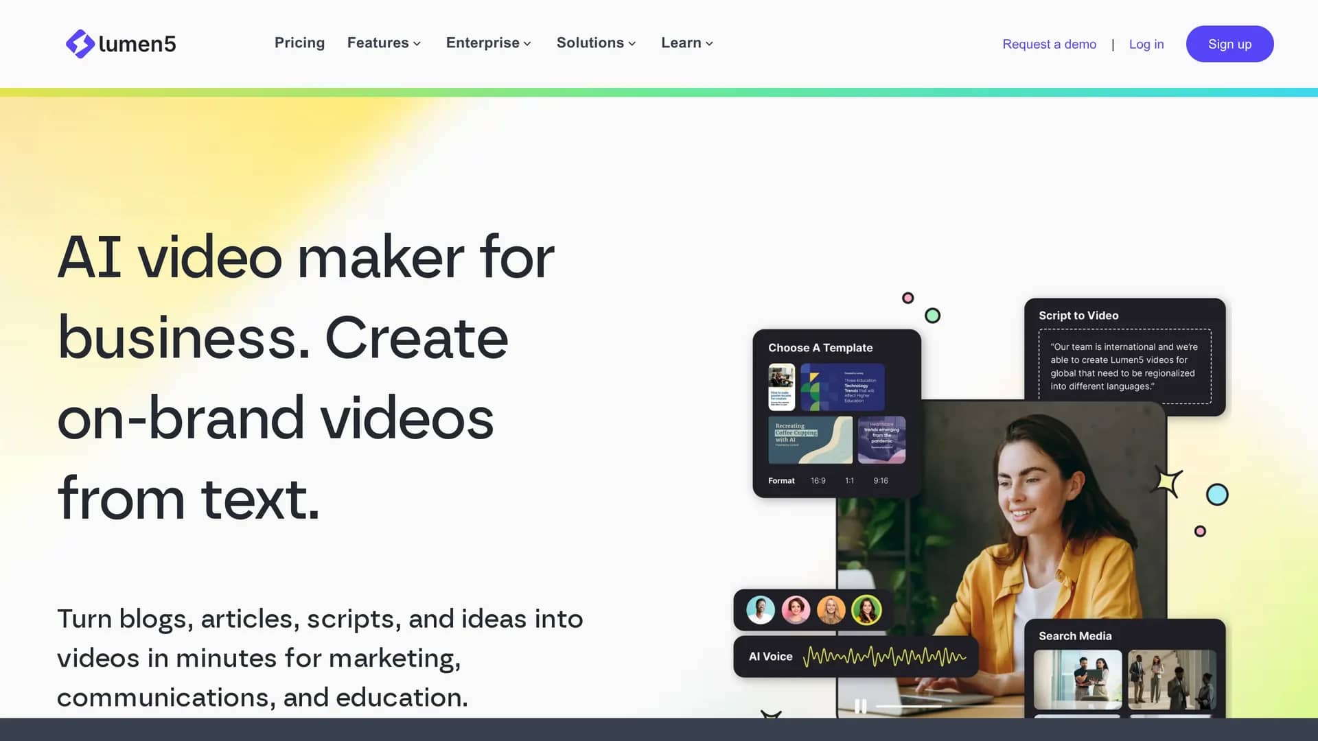 lumen5 homepage