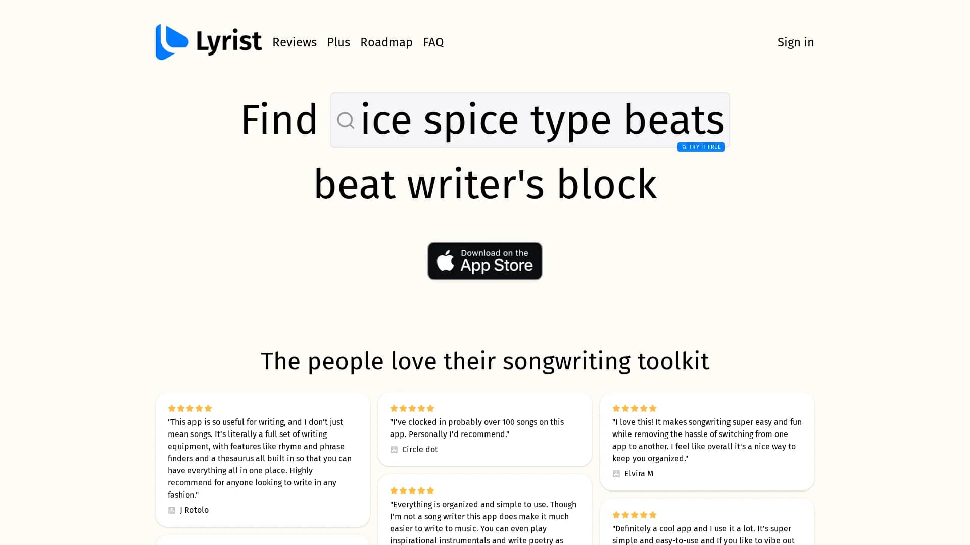 lyrist homepage