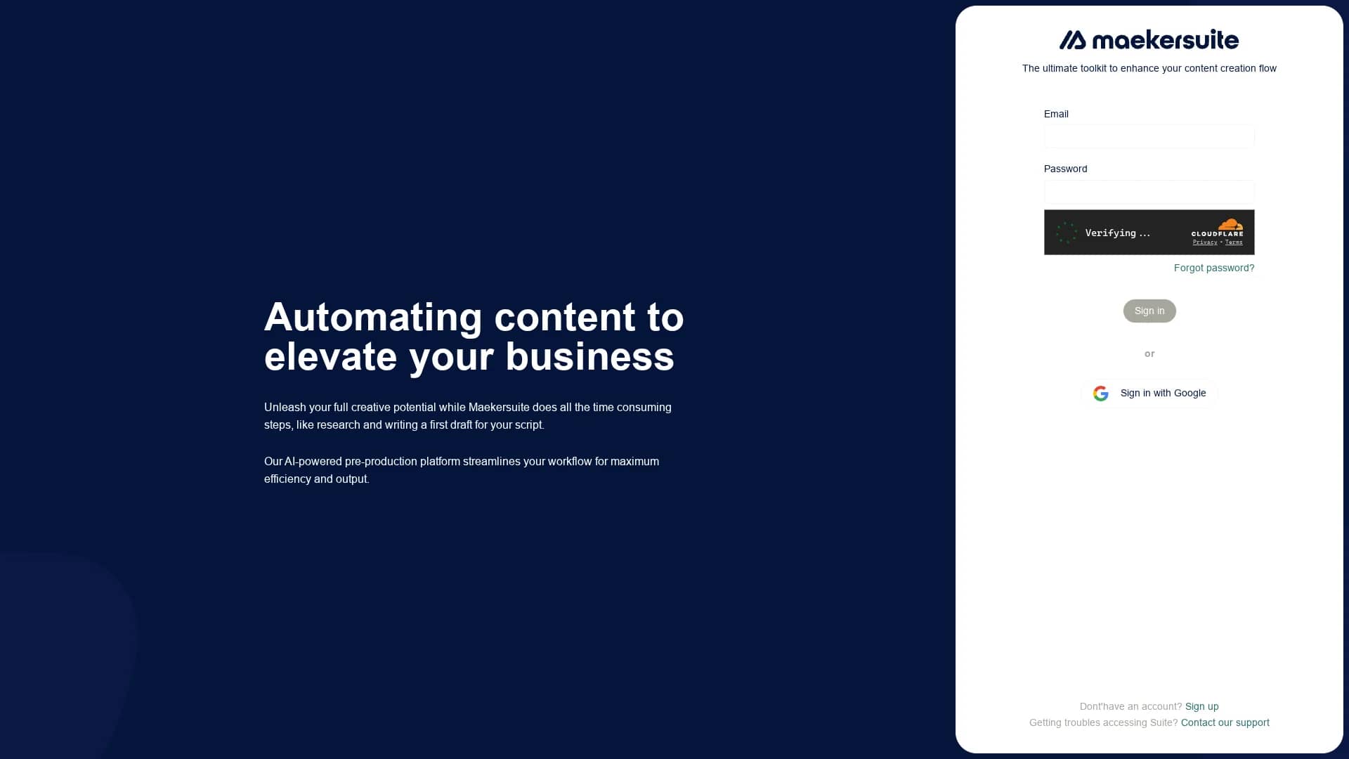 maekersuite homepage