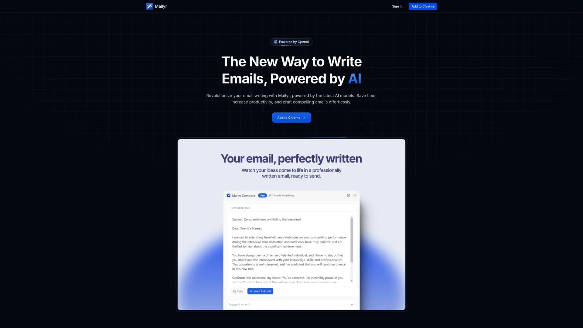 mailyr homepage