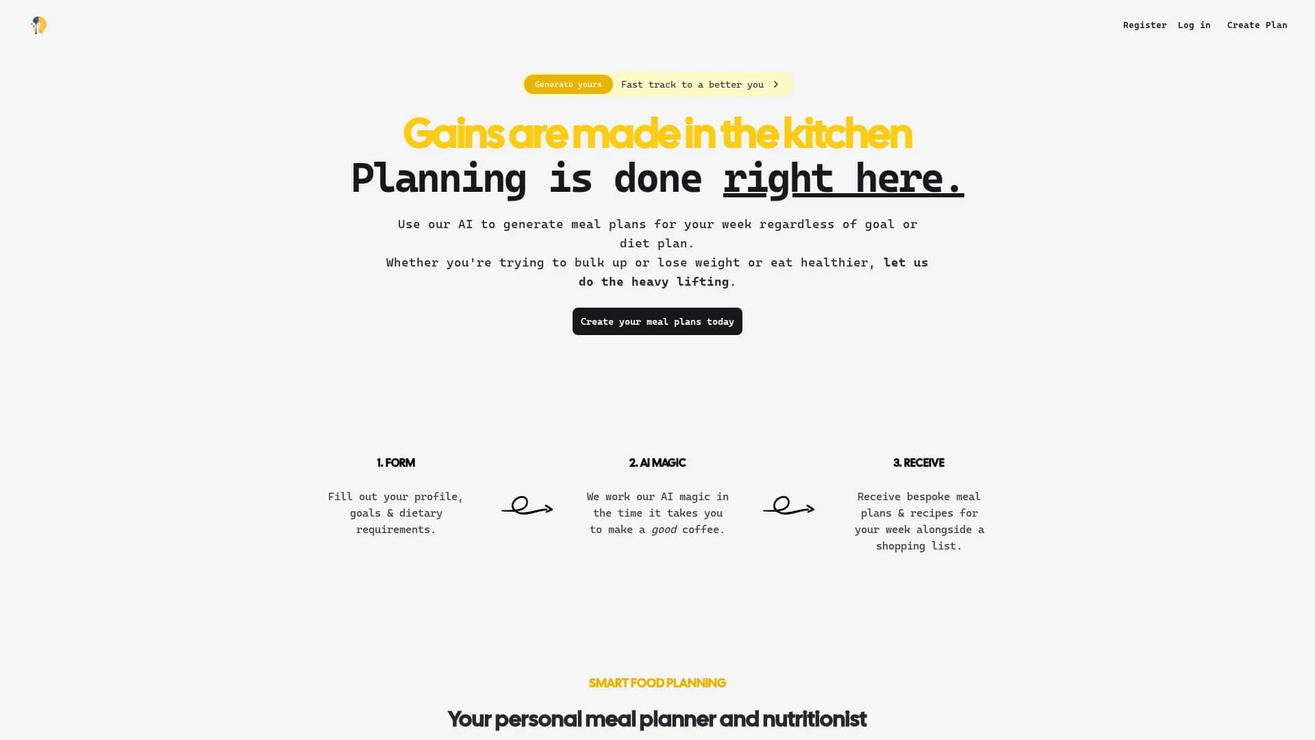 mealmind homepage