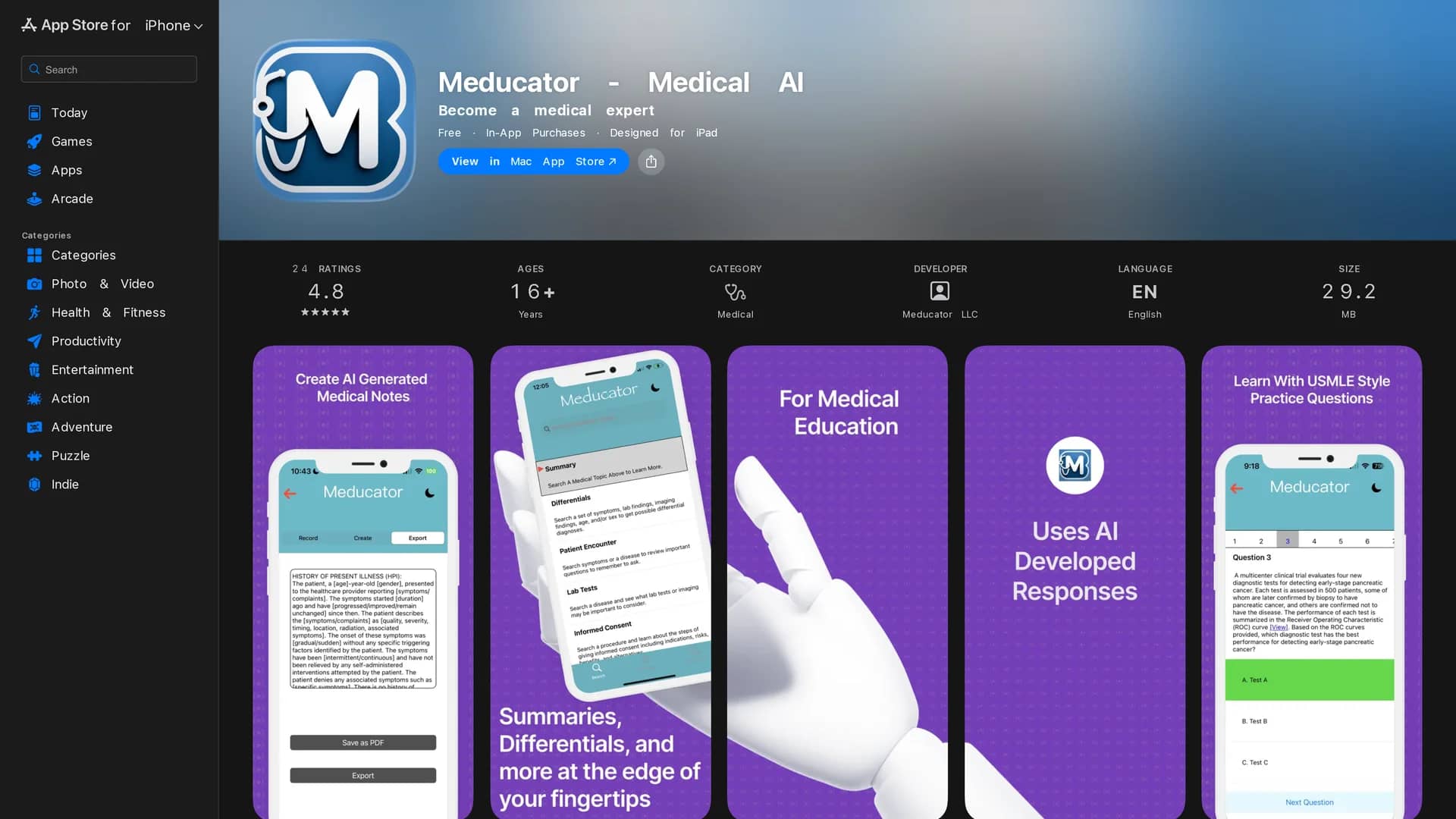 meducator-medical-ai homepage