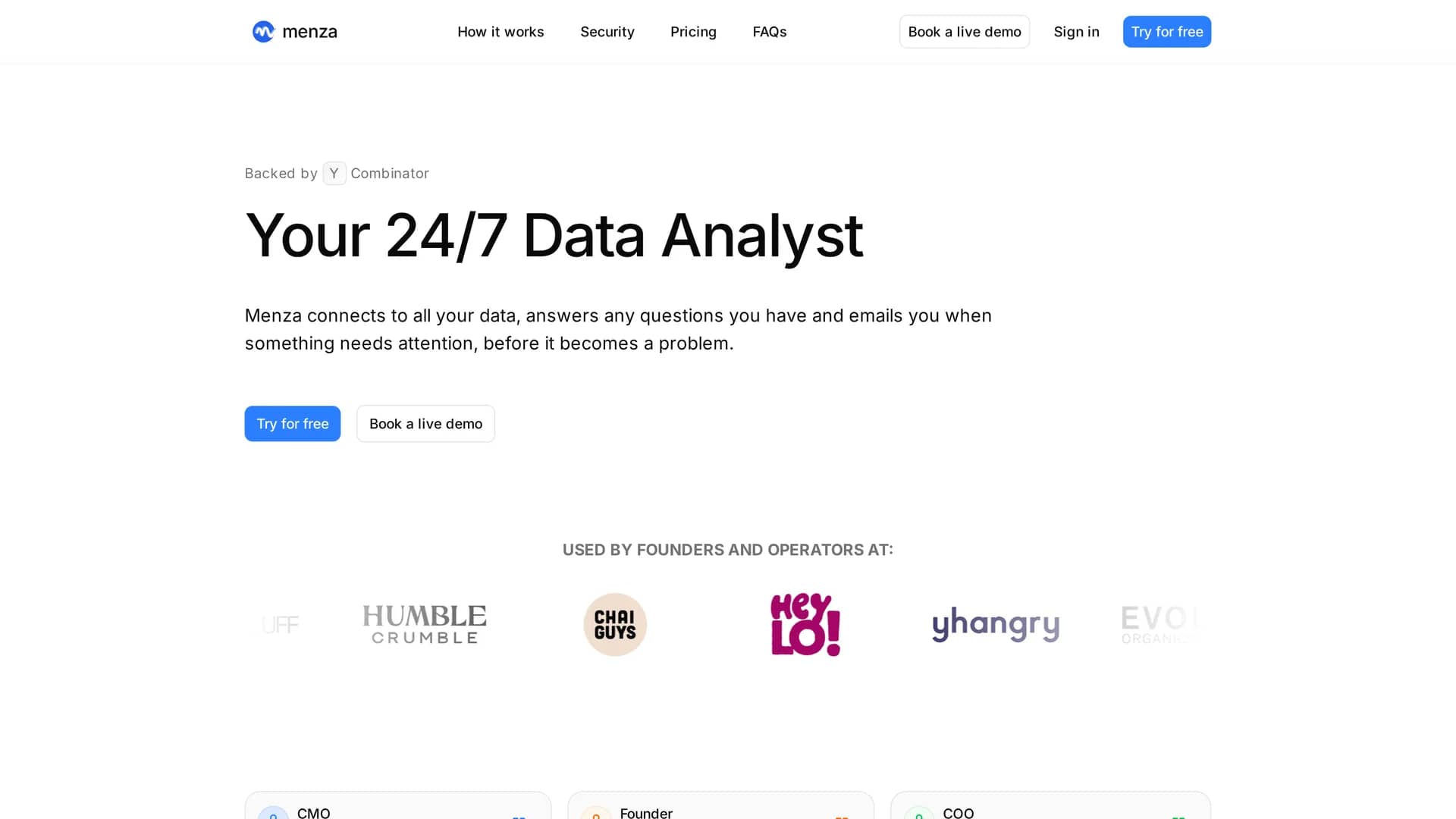 menza-ai homepage