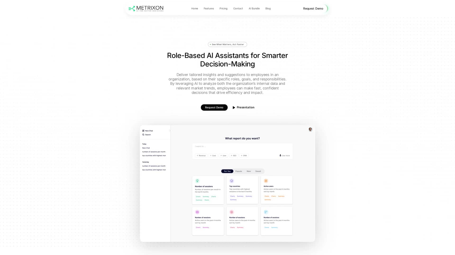 metrixon homepage
