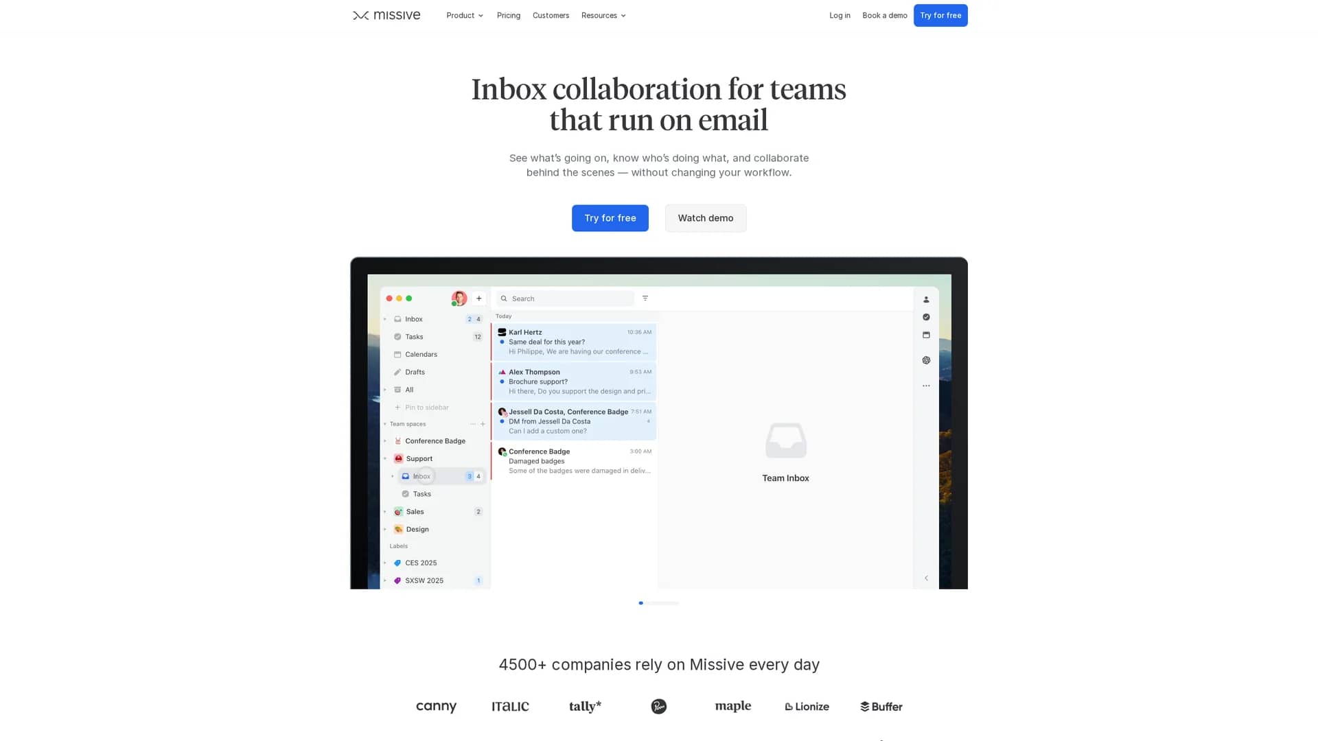 missive homepage
