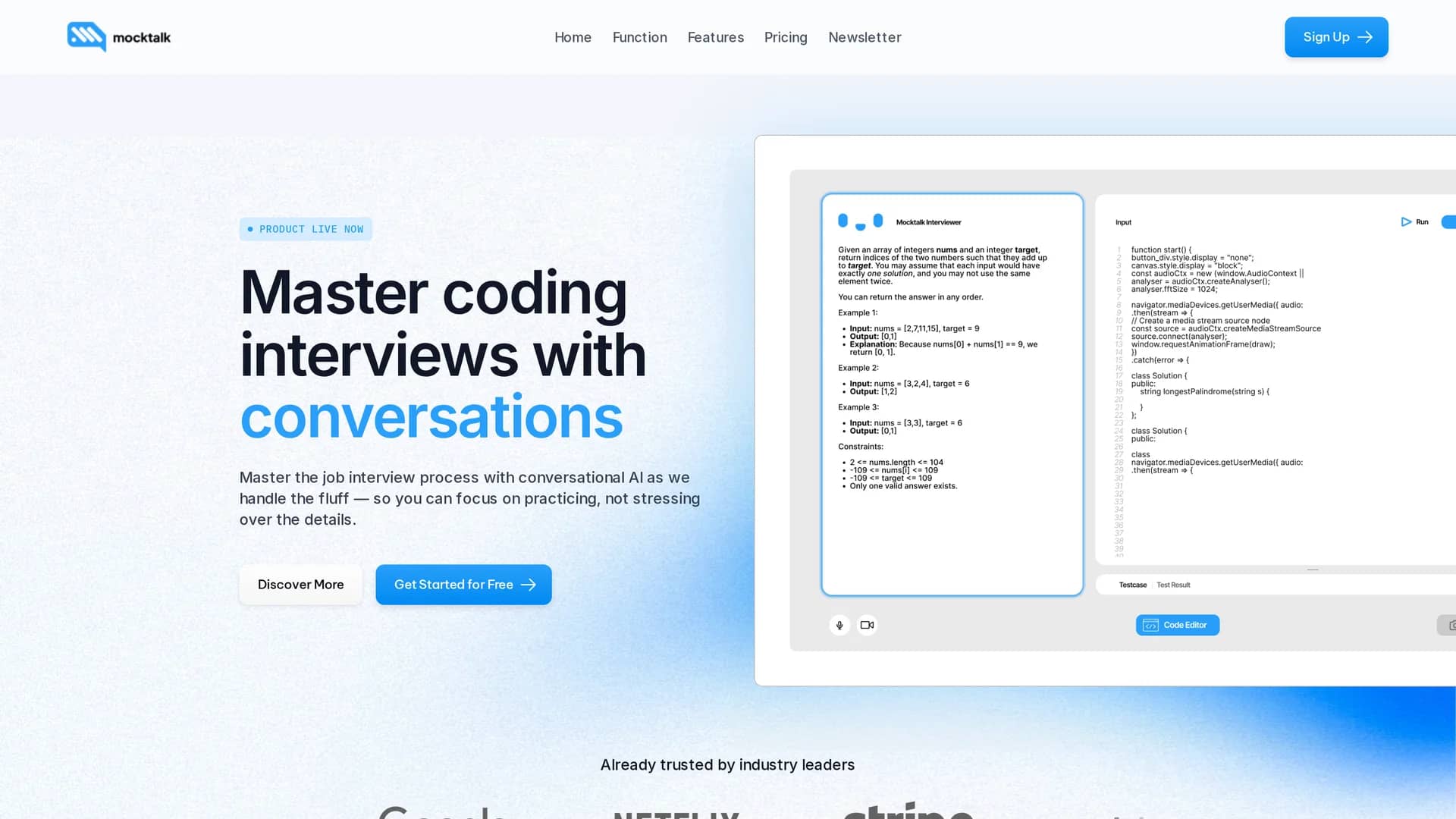 mocktalk homepage