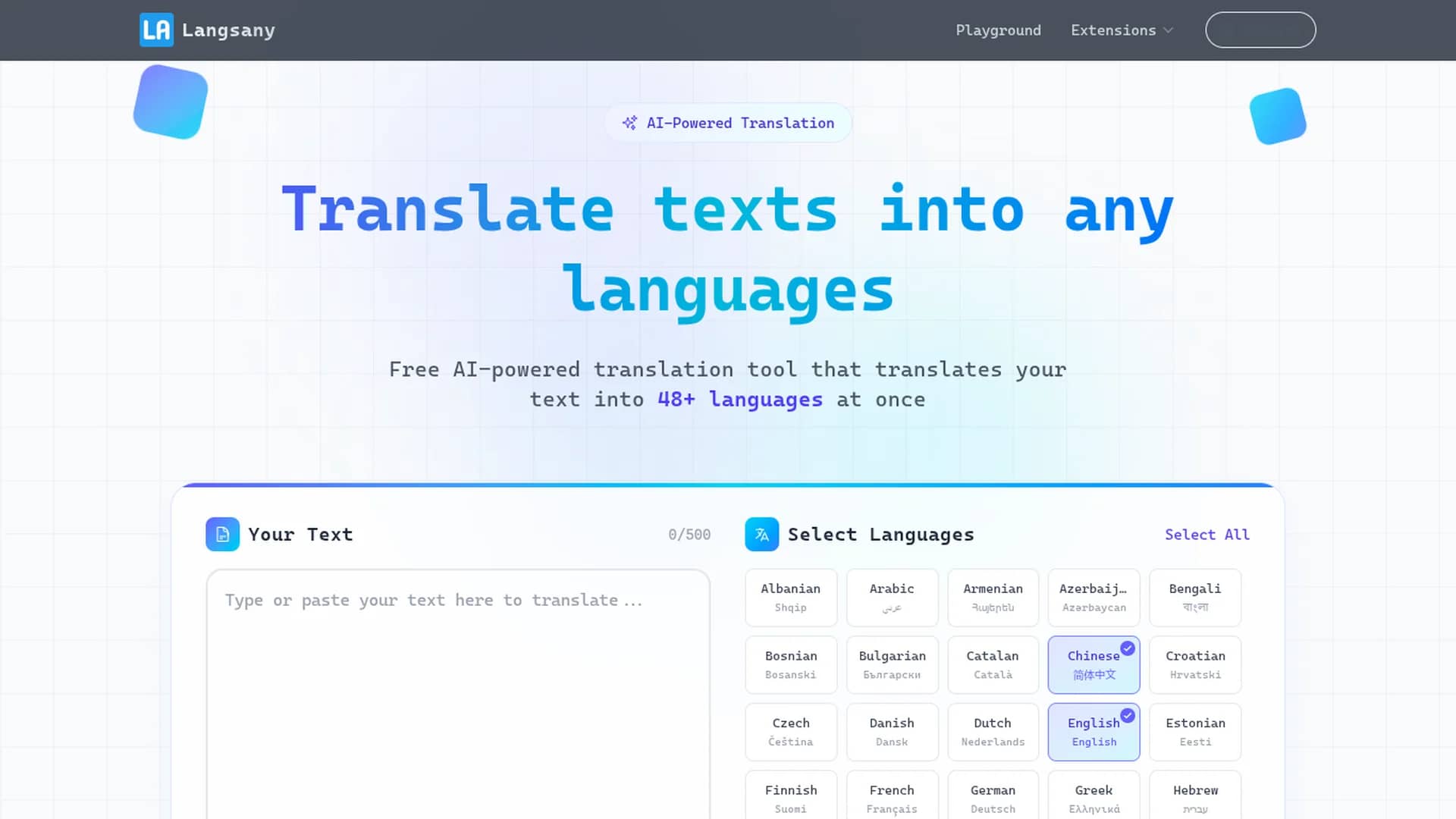 multilingual-top homepage