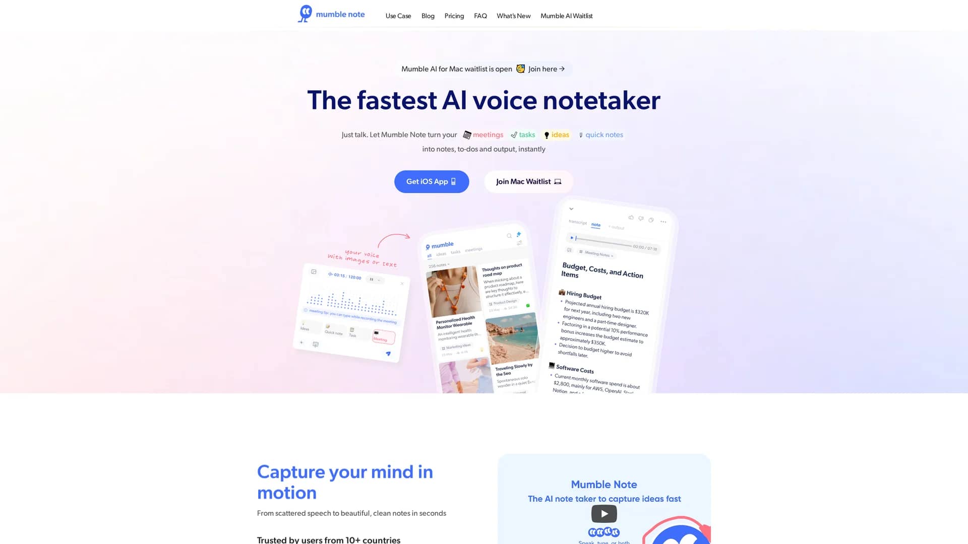 mumble-note homepage