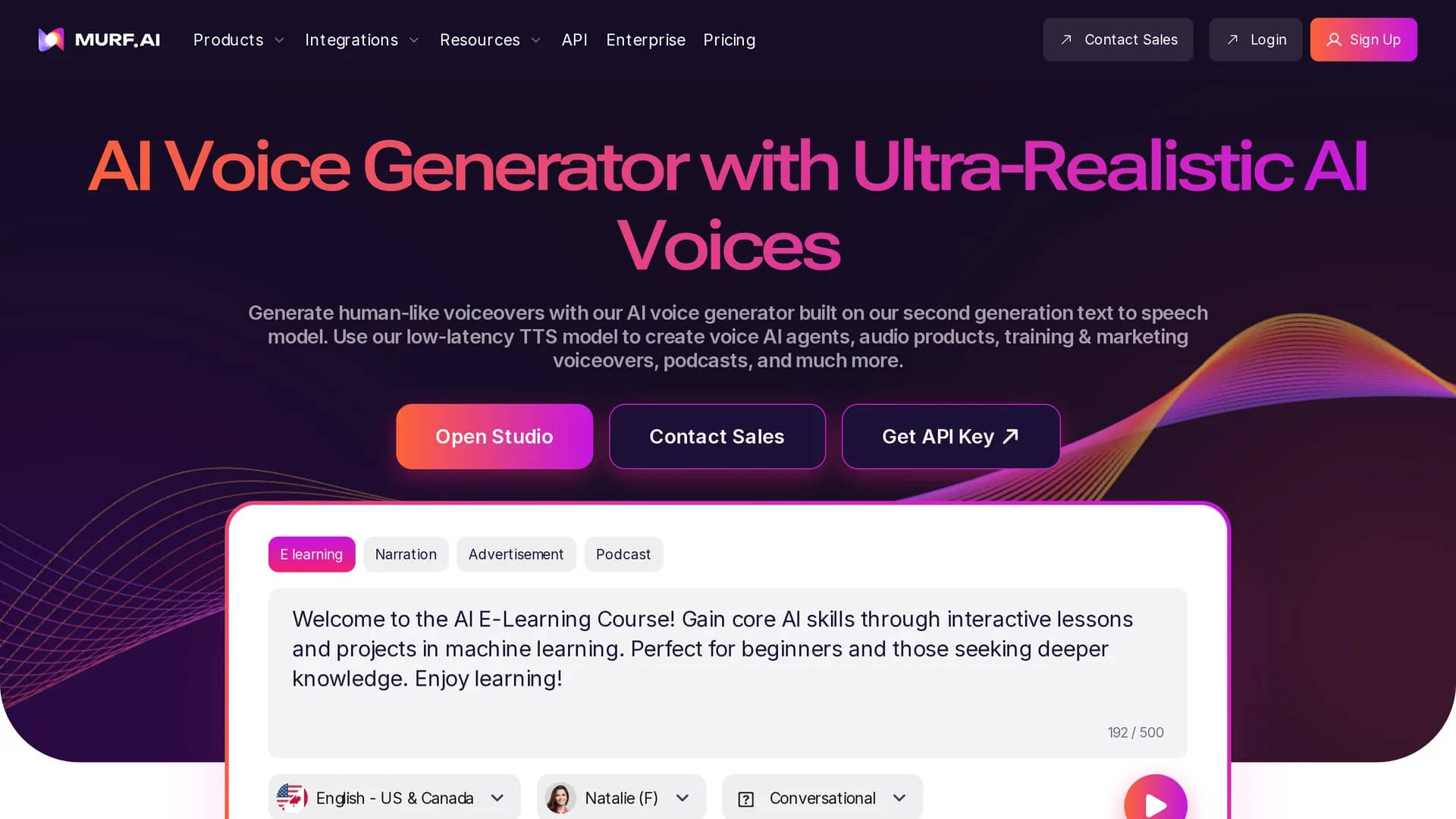 murf-ai homepage