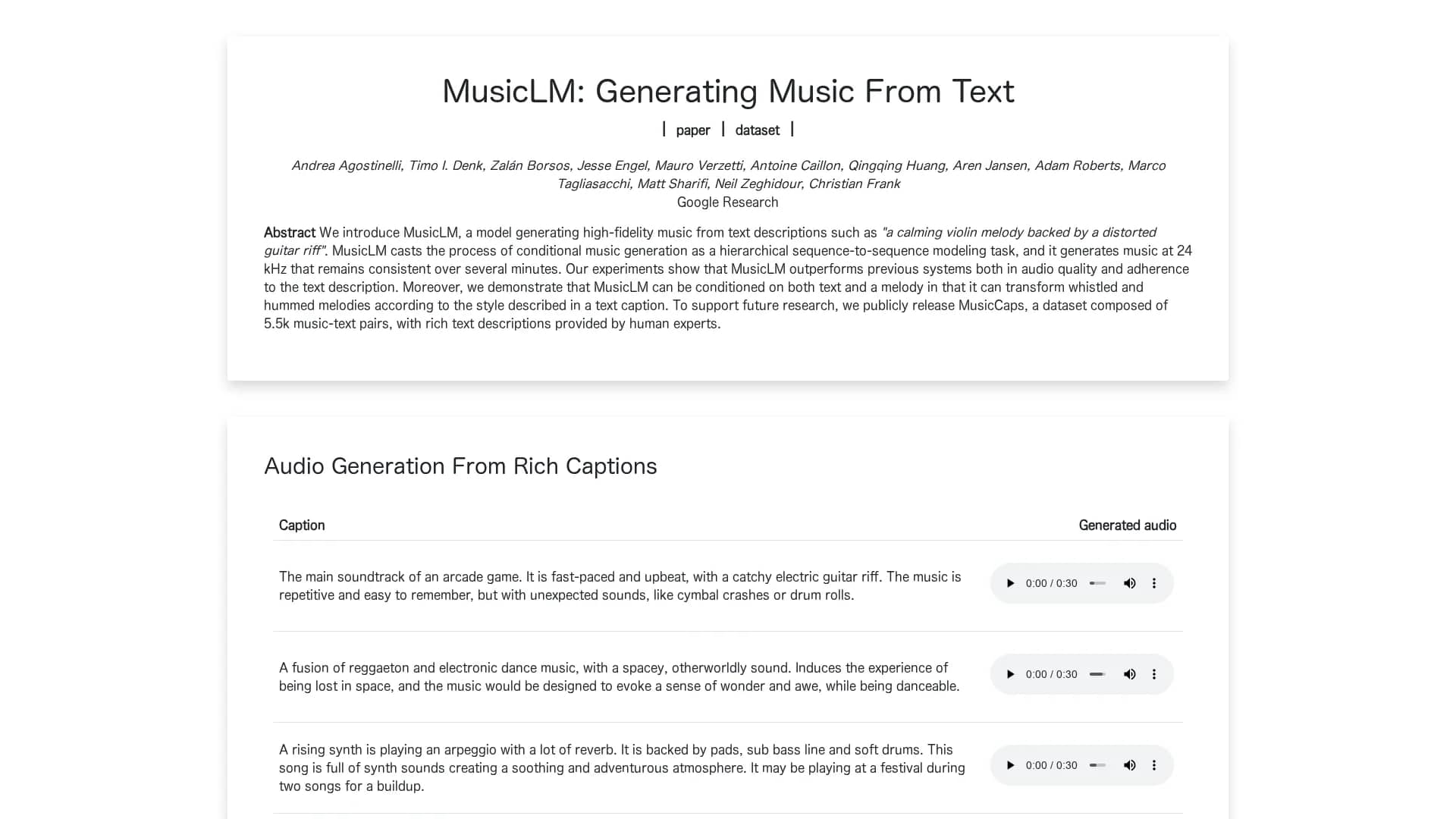 musiclm homepage