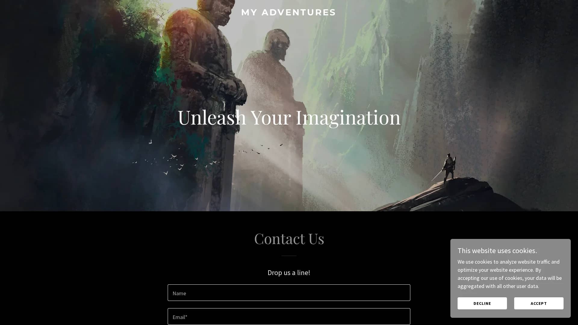 my-adventures homepage