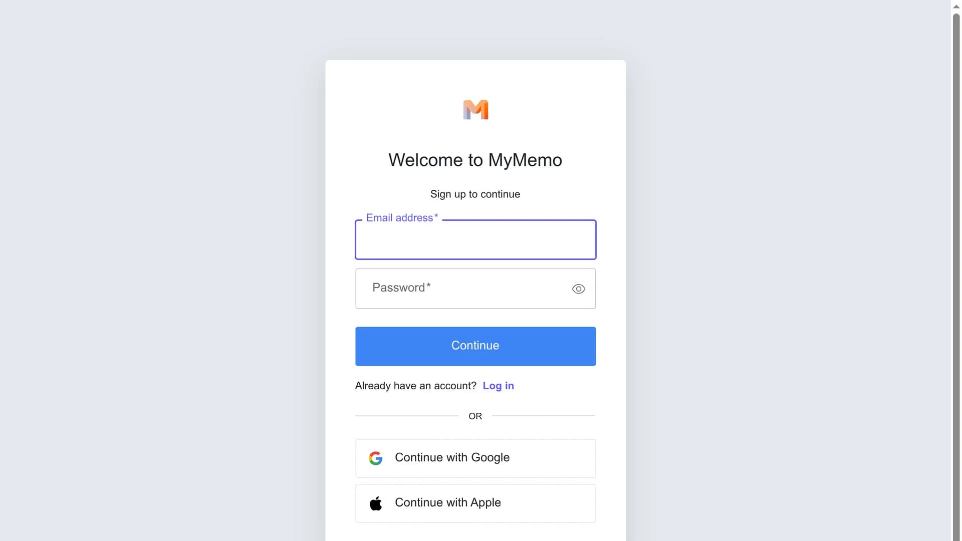 mymemo-ai homepage