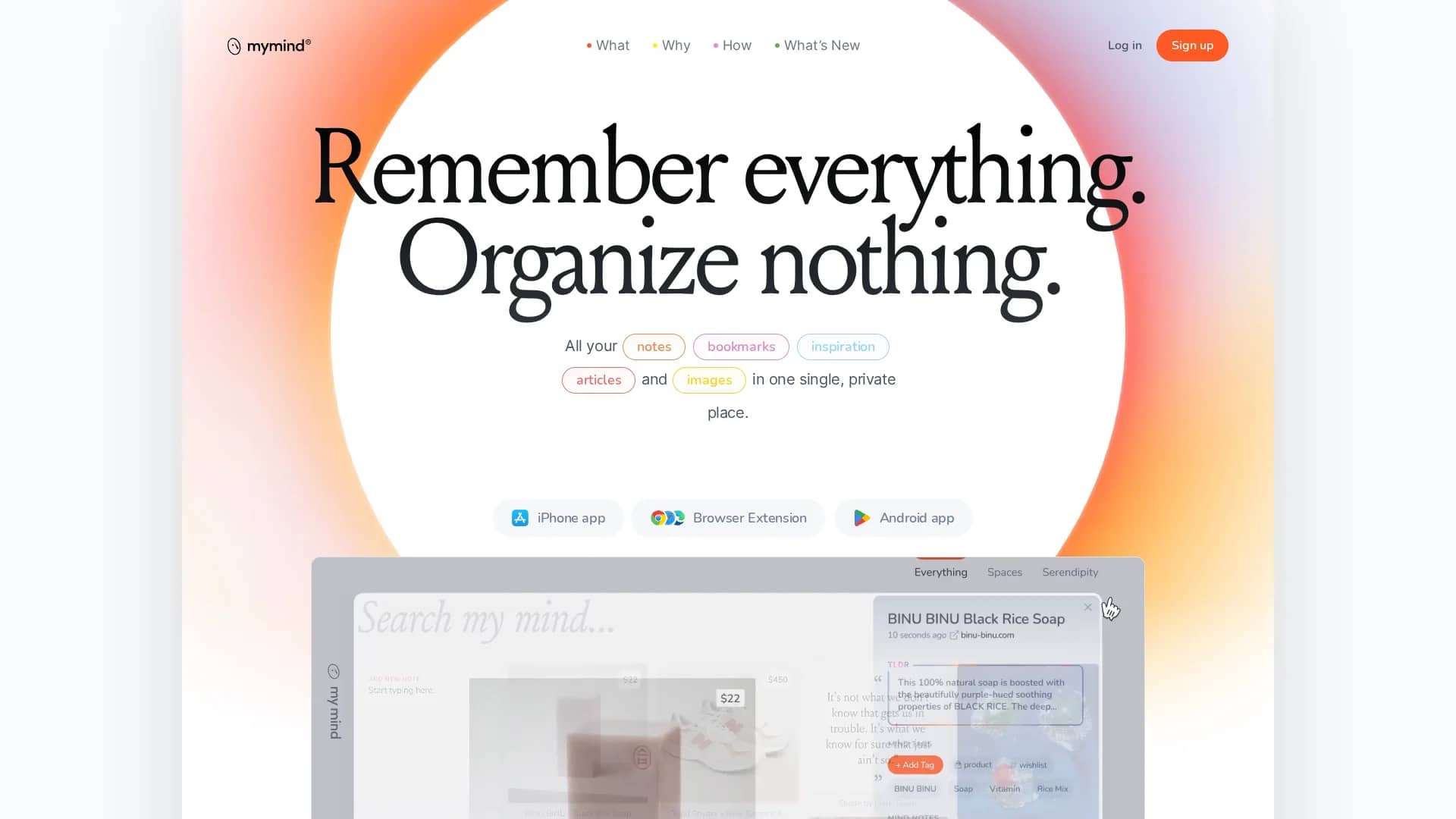 mymind homepage