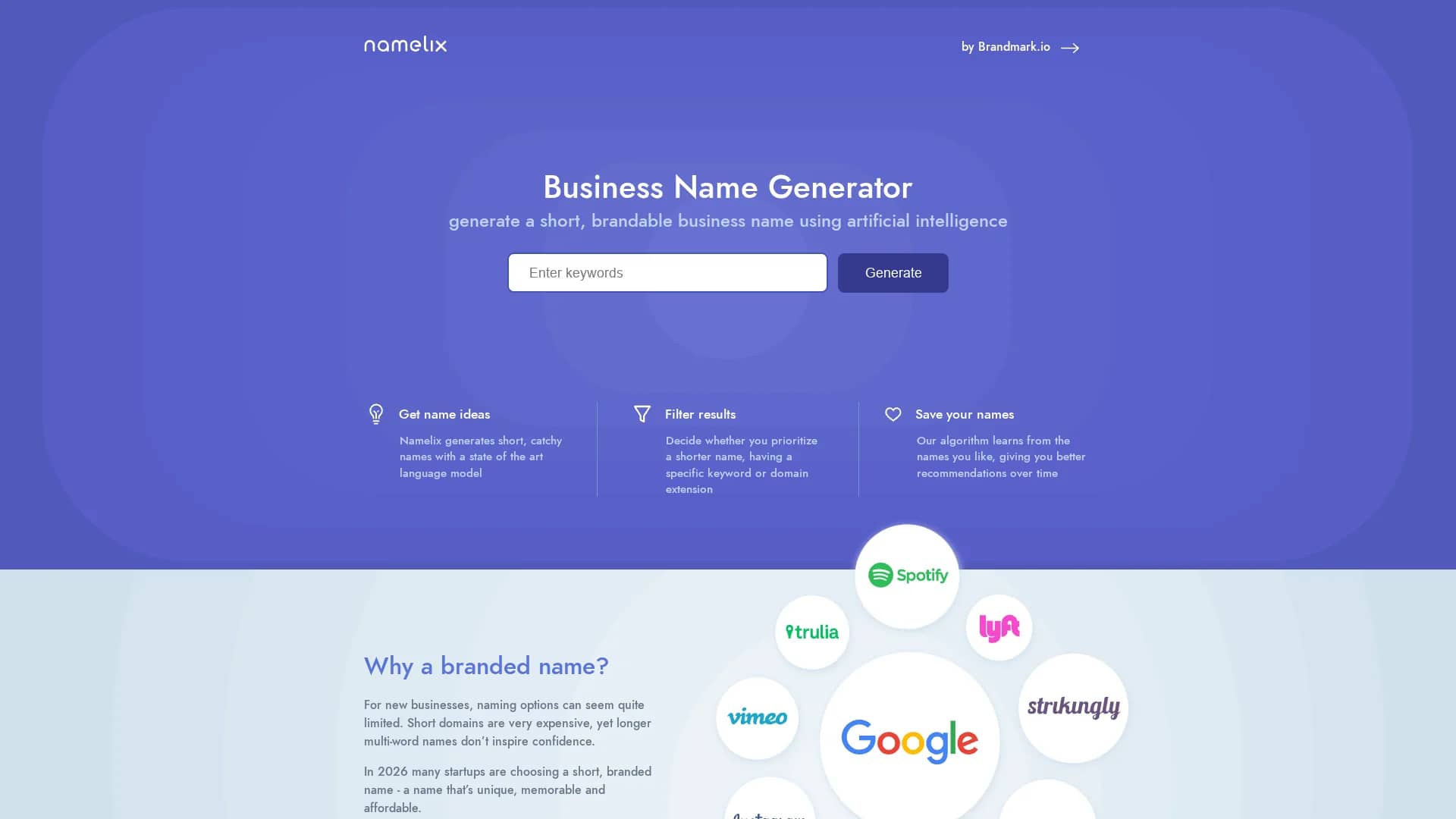 namelix homepage