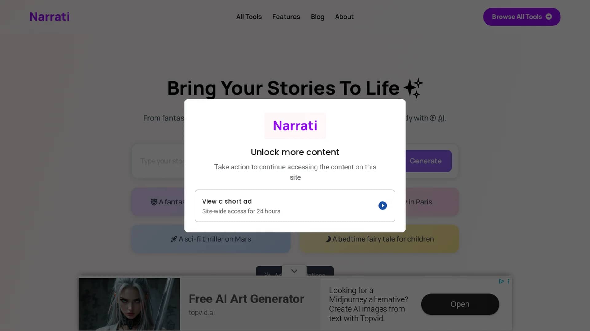 narrati-io homepage