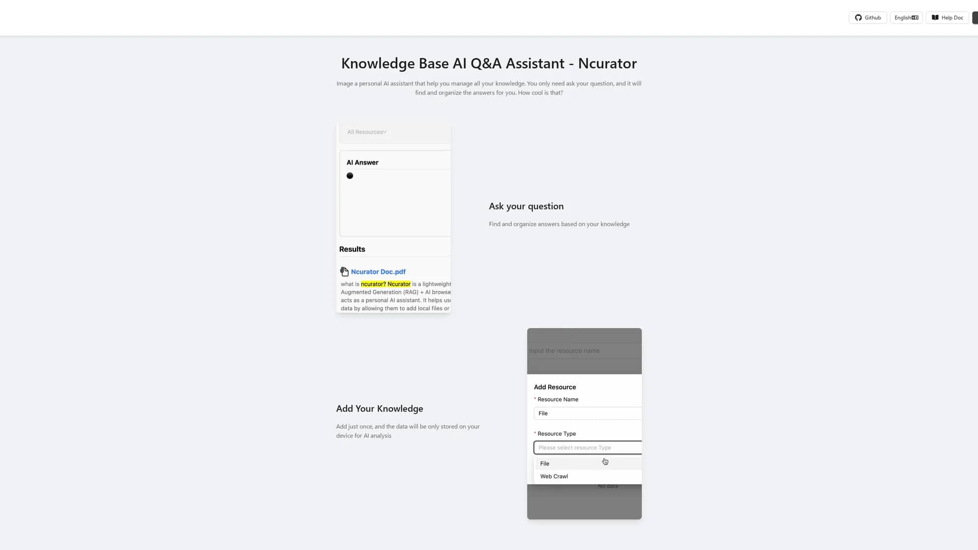 ncurator homepage