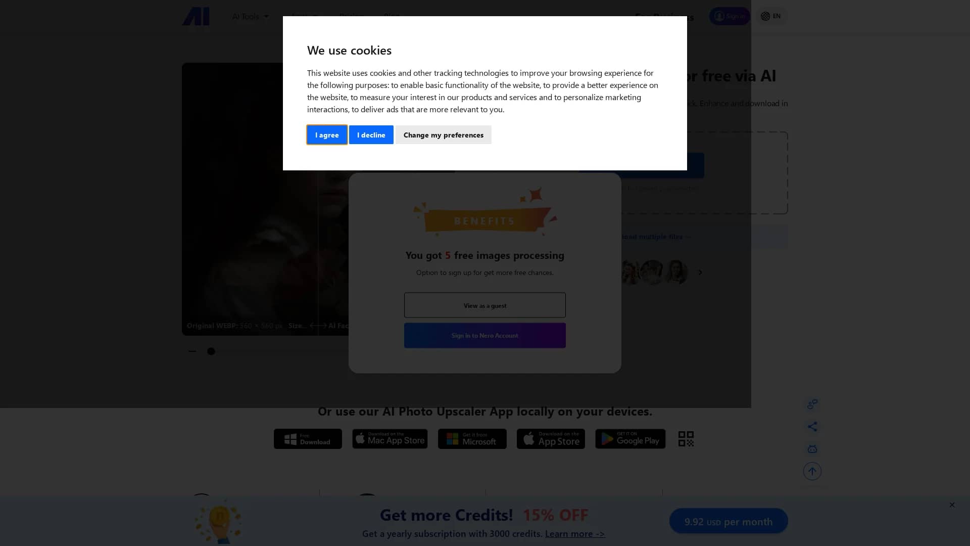 nero-image-upscaler homepage