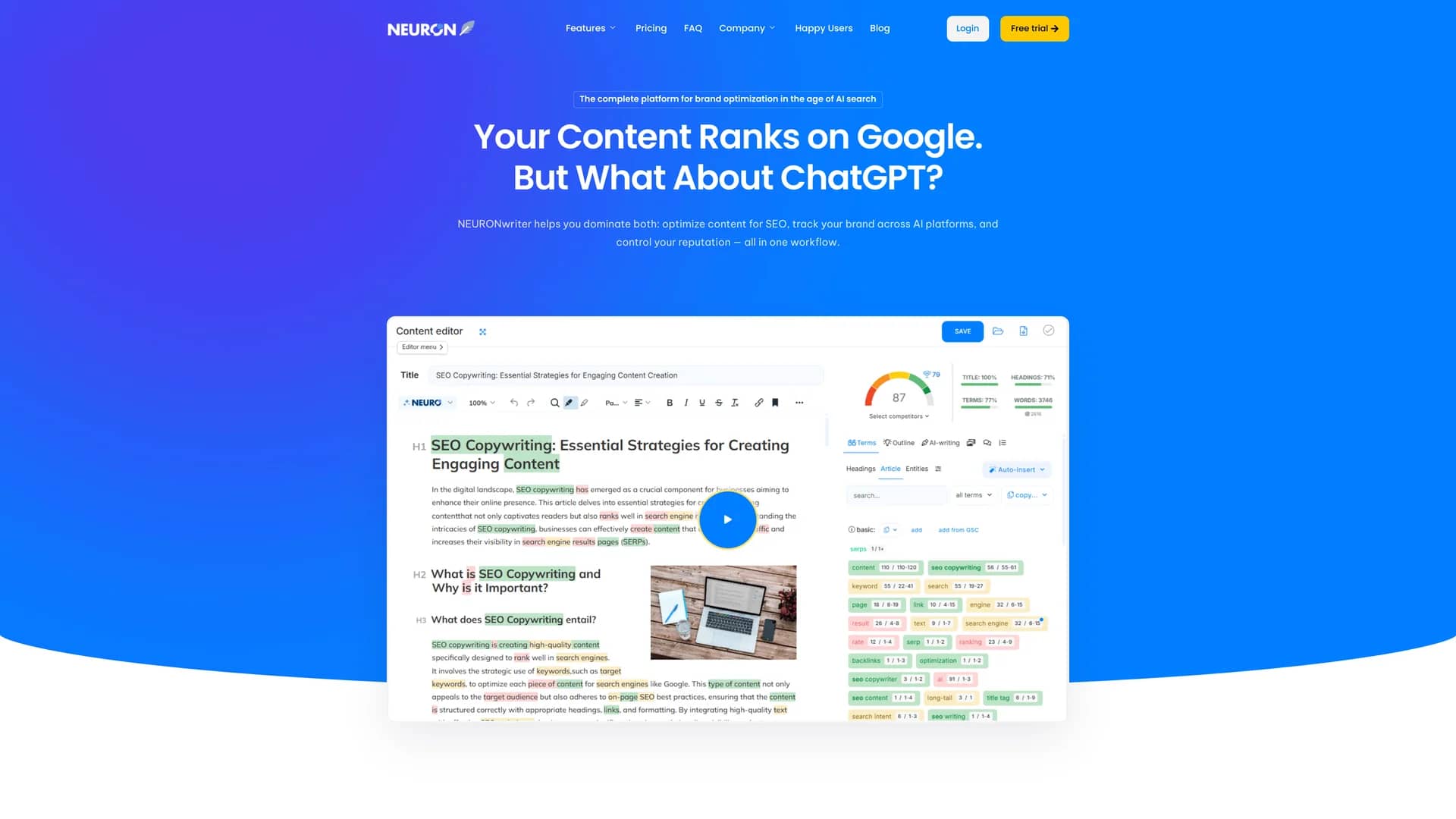 neuronwriter homepage