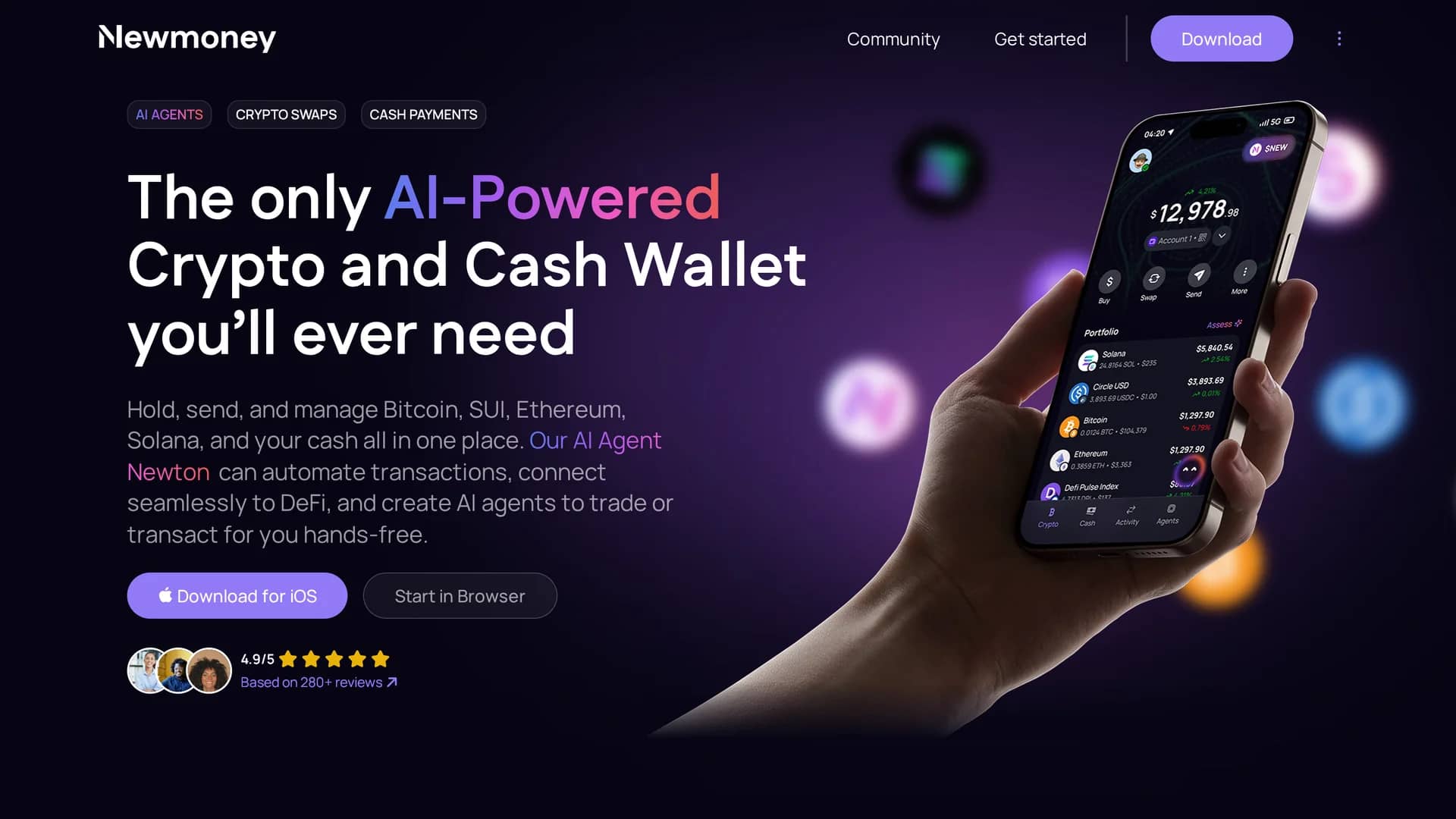newmoney-ai homepage