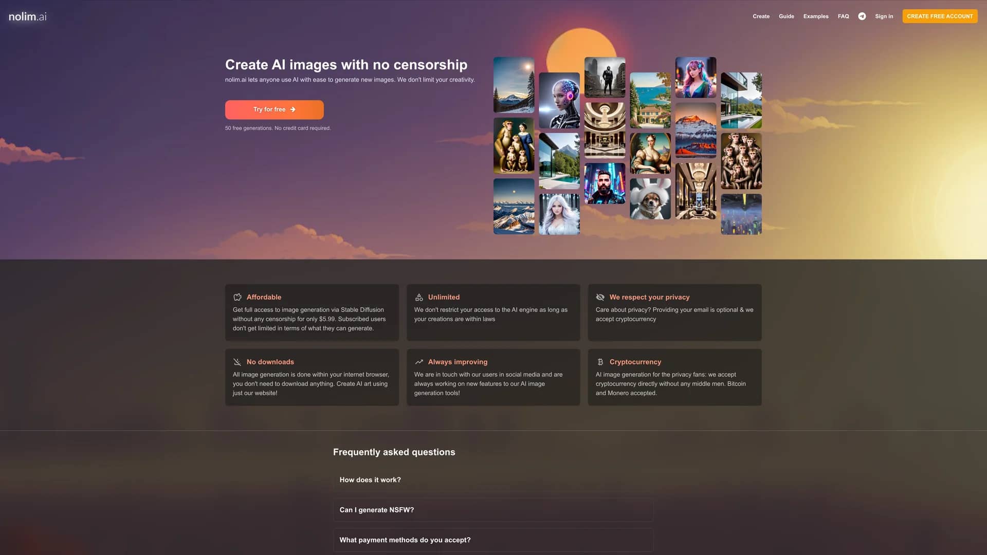 nolim-ai homepage
