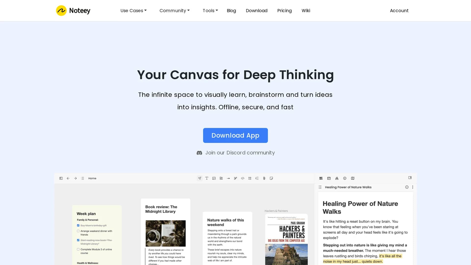noteey homepage