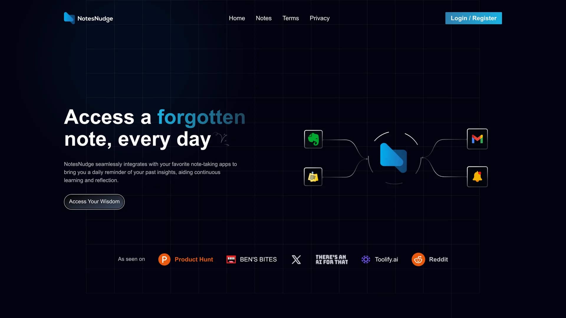notesnudge homepage