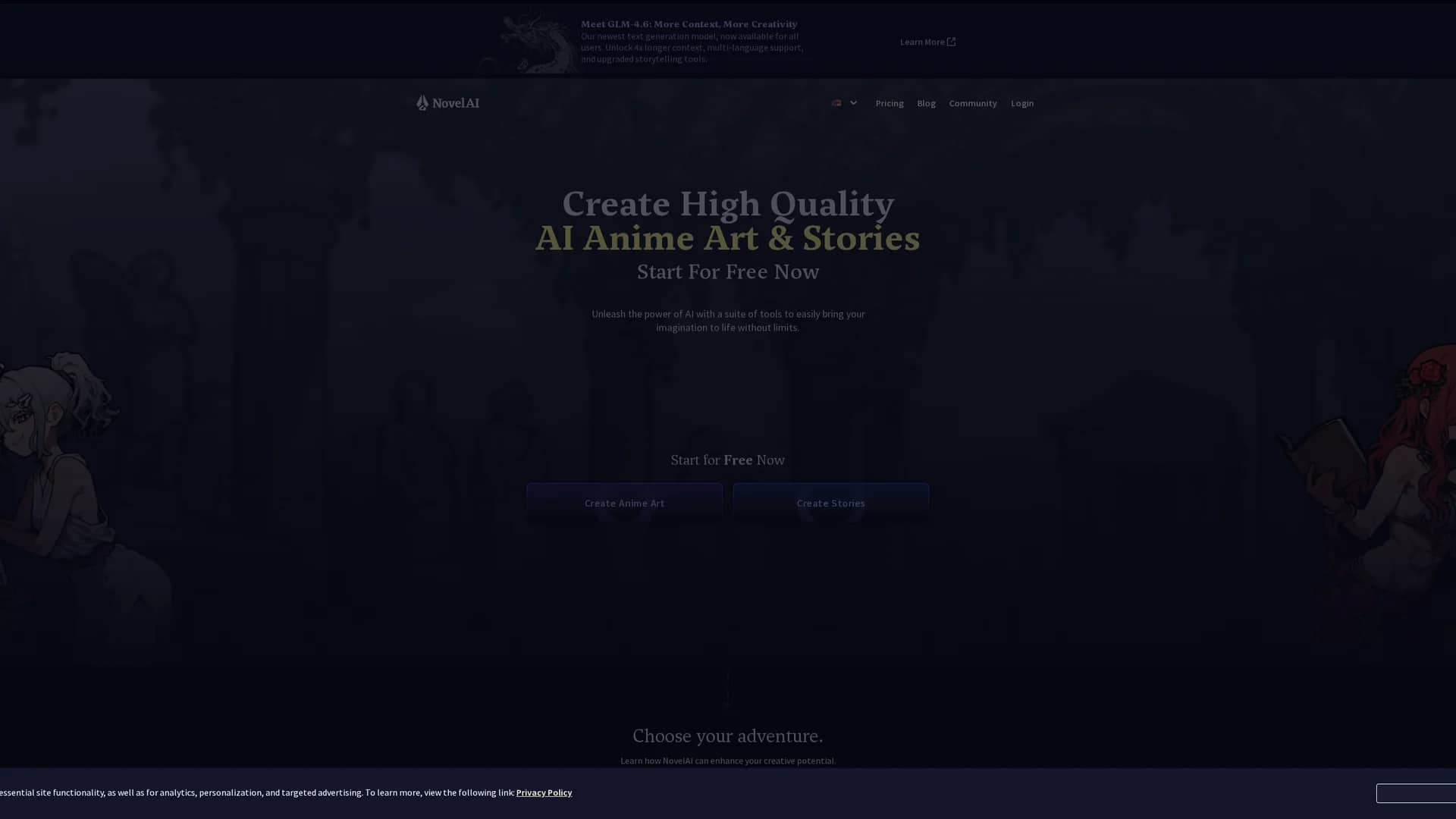 novelai homepage