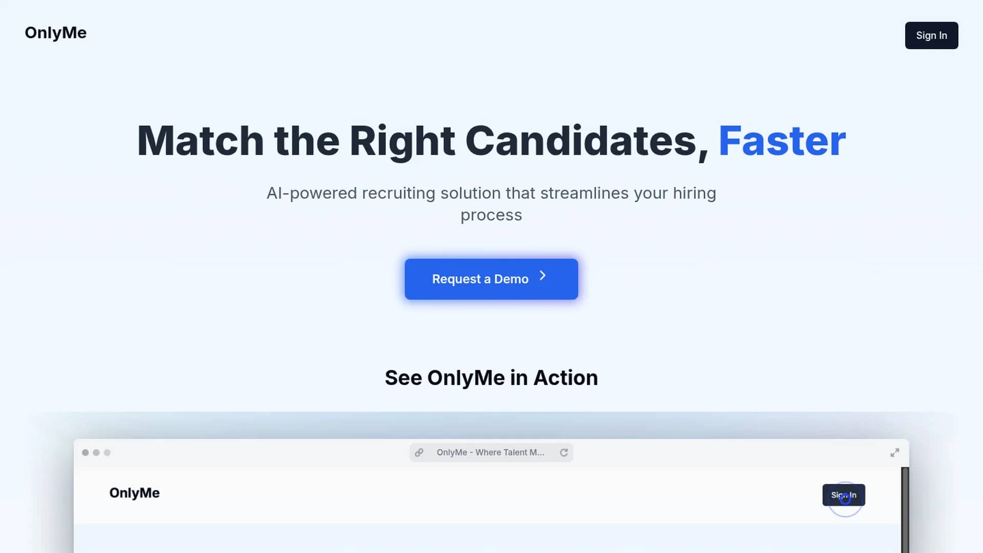 onlyme-ai homepage