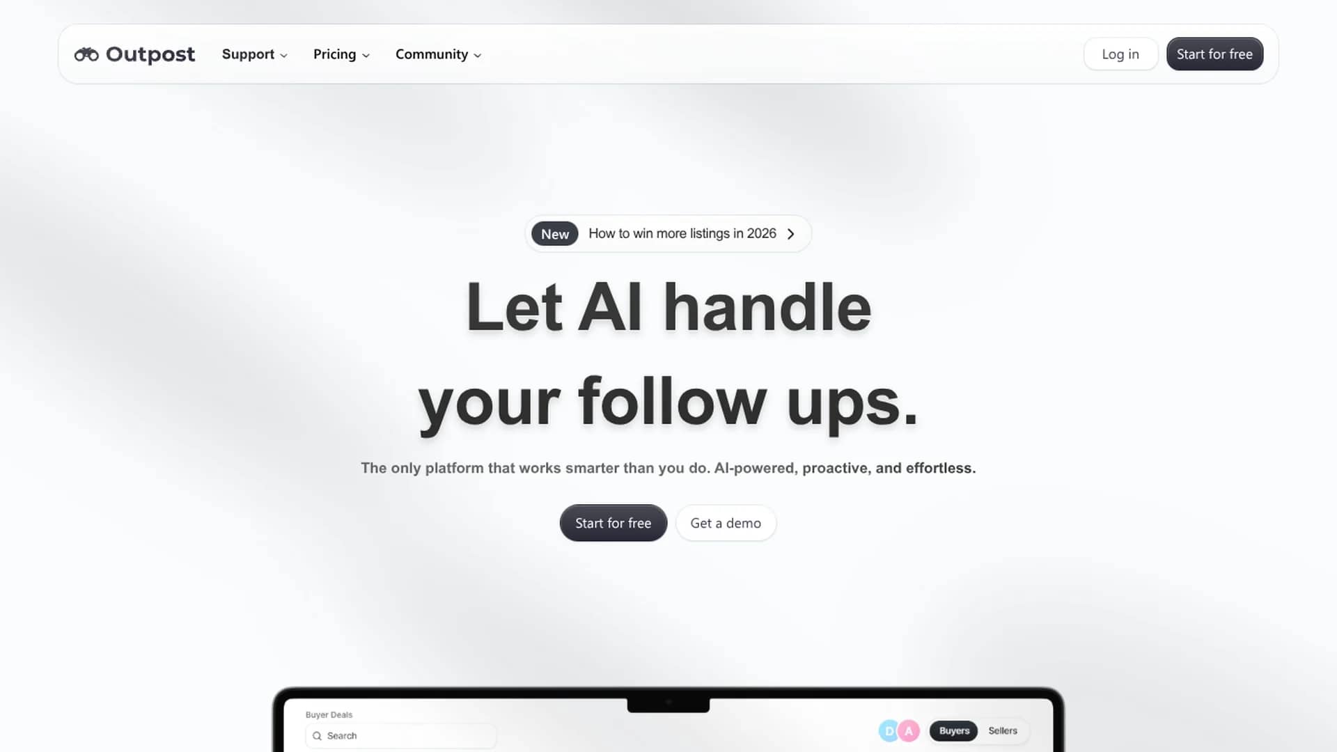 outpost-crm homepage