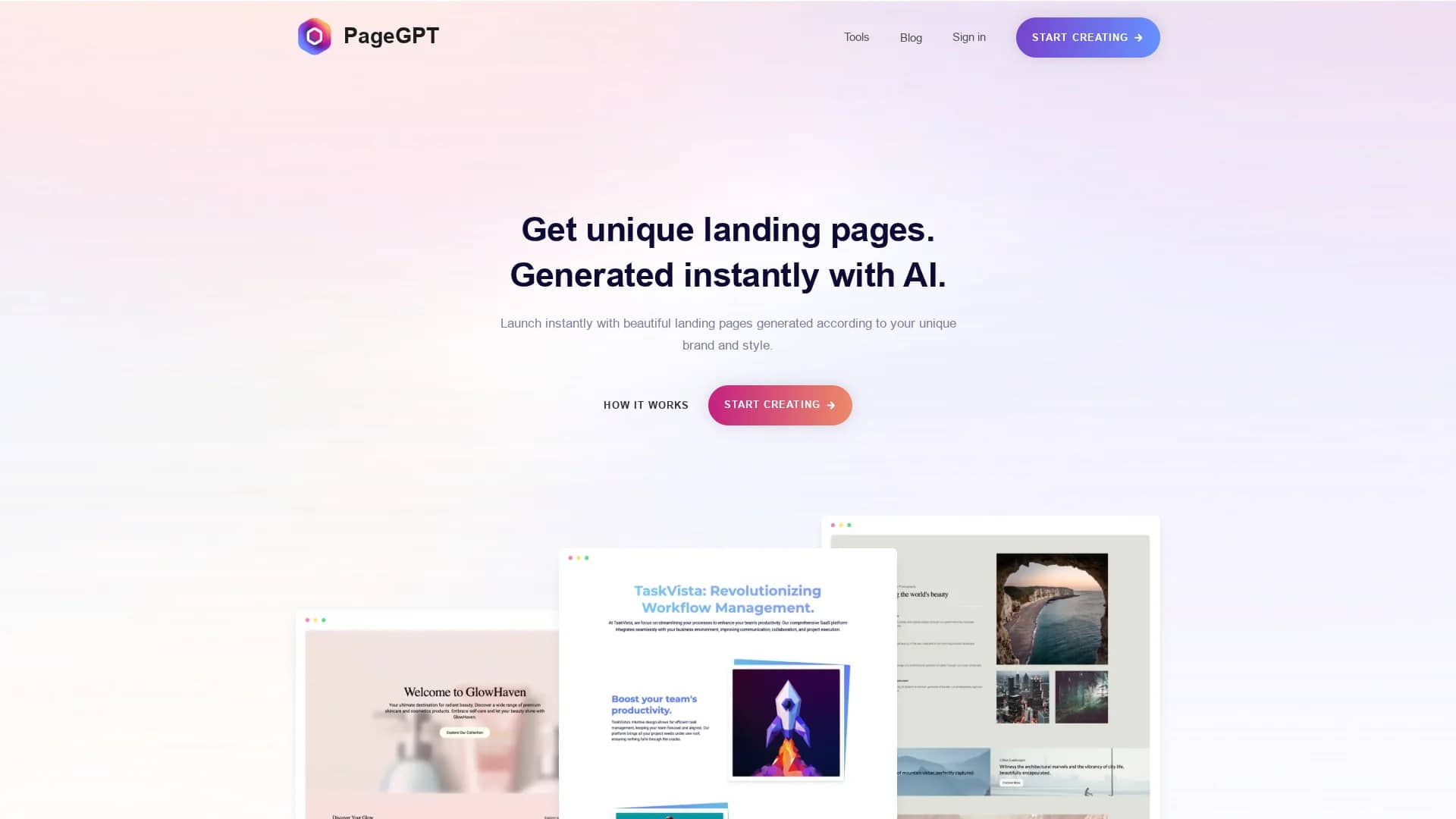 pagegpt homepage