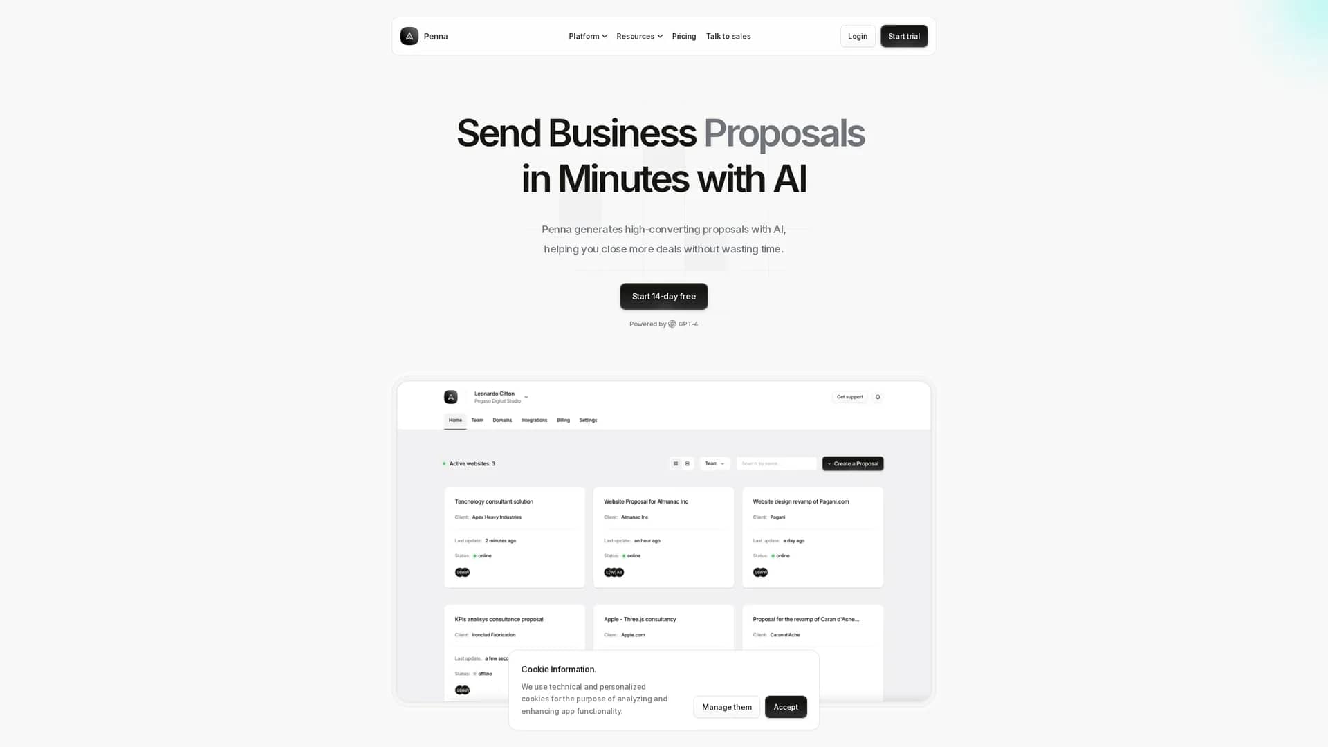 penna-app homepage