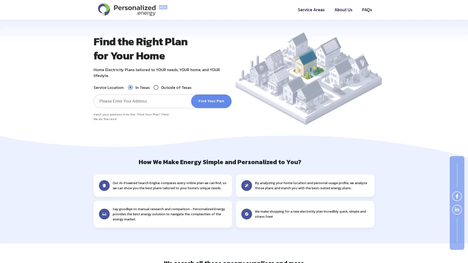 personalized-energy homepage