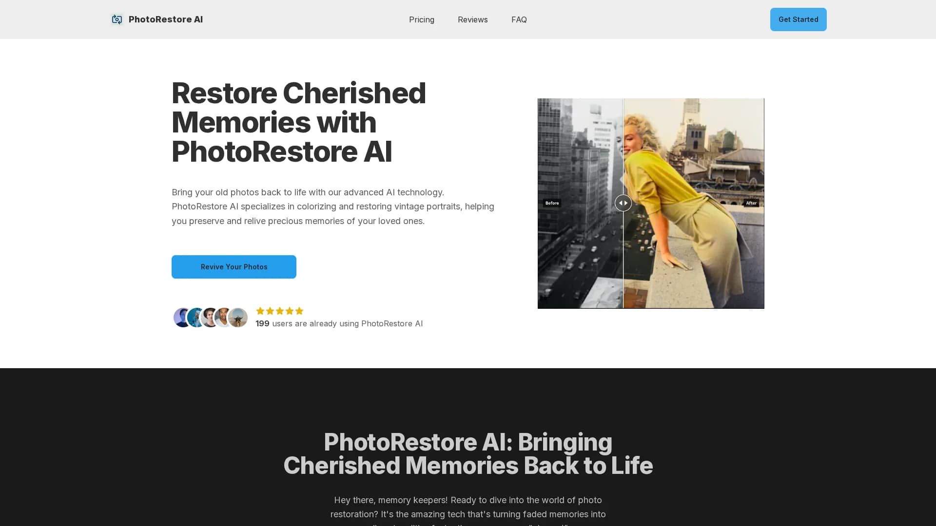 photorestore-ai homepage