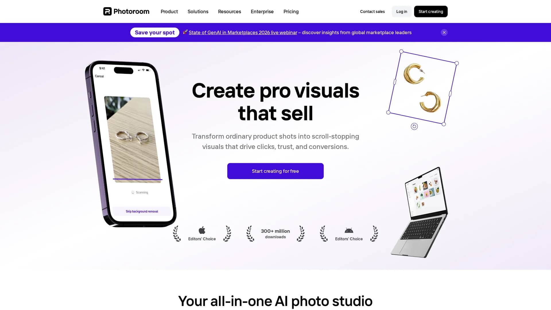 photoroom homepage