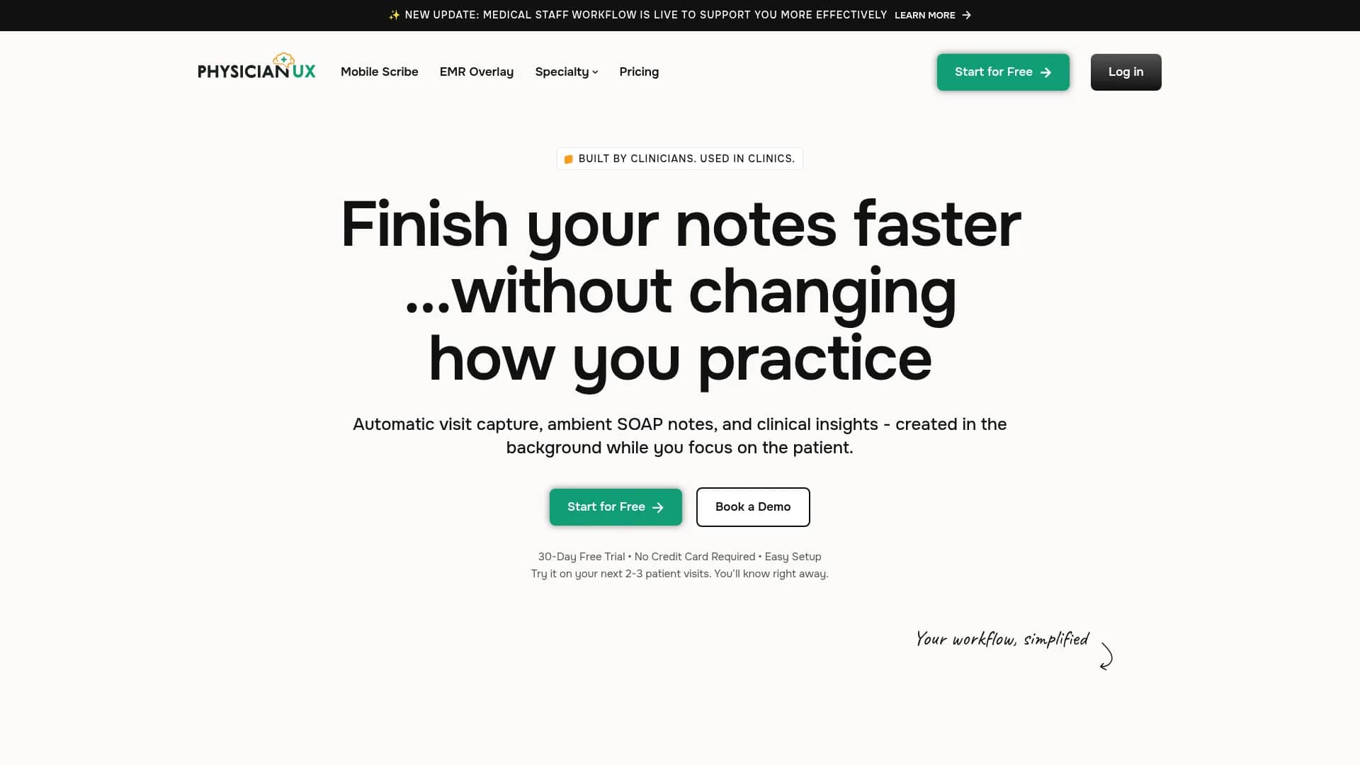 physician-ux homepage