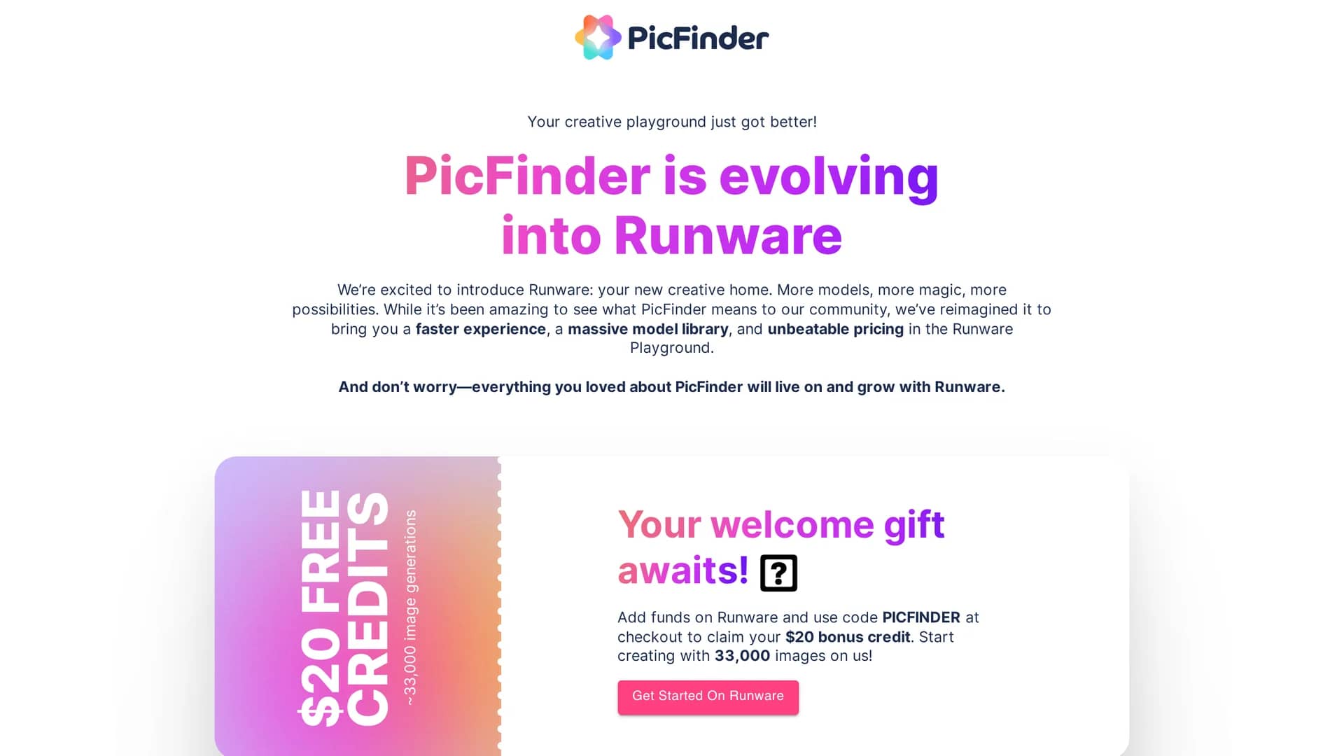 picfinder homepage