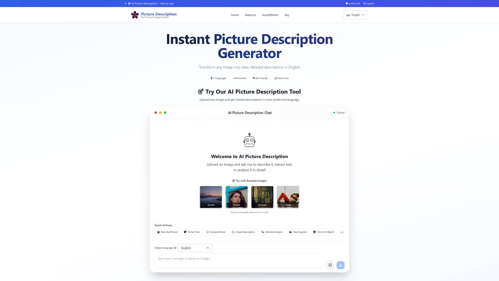 picture-description homepage