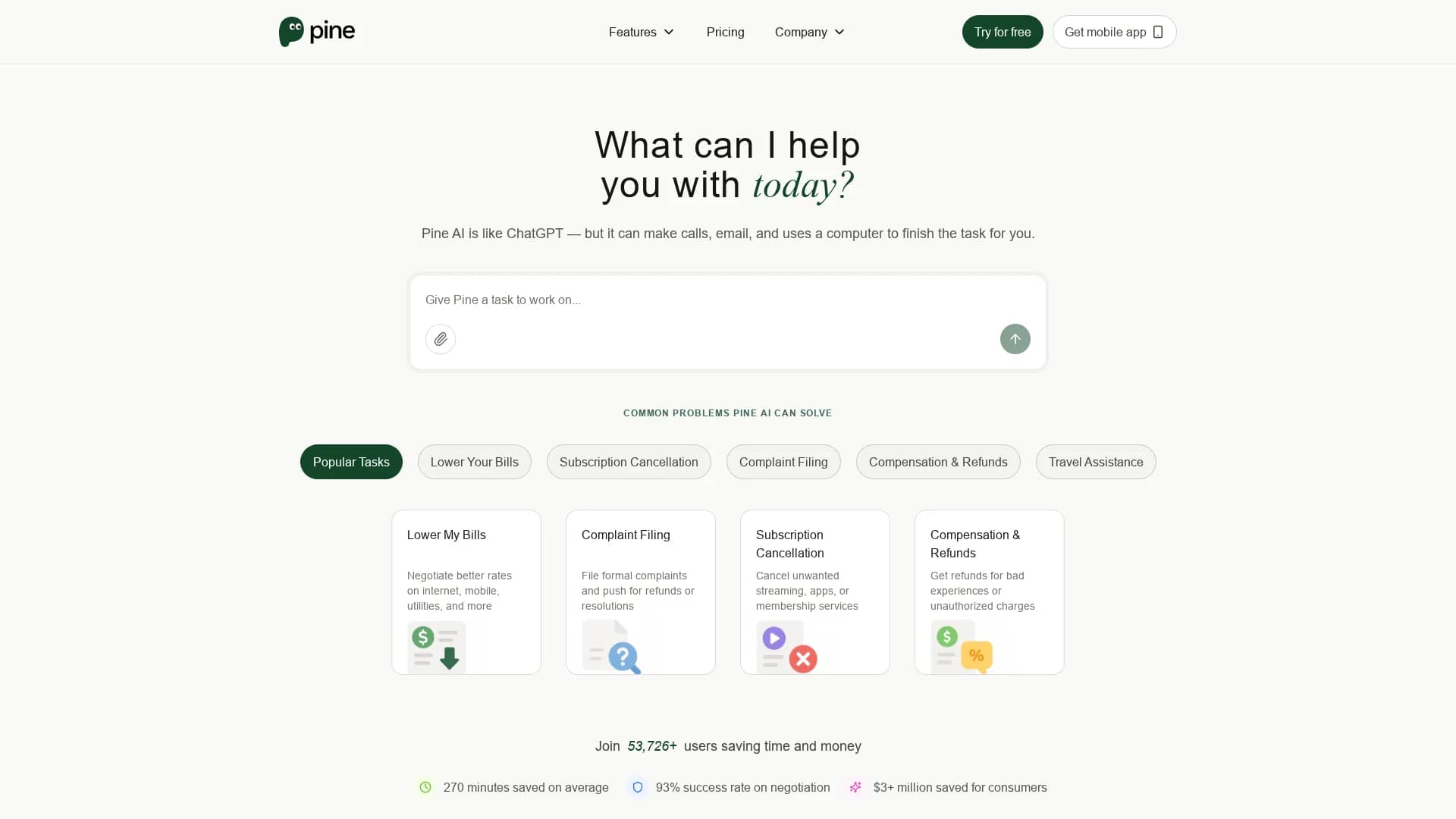 pine homepage