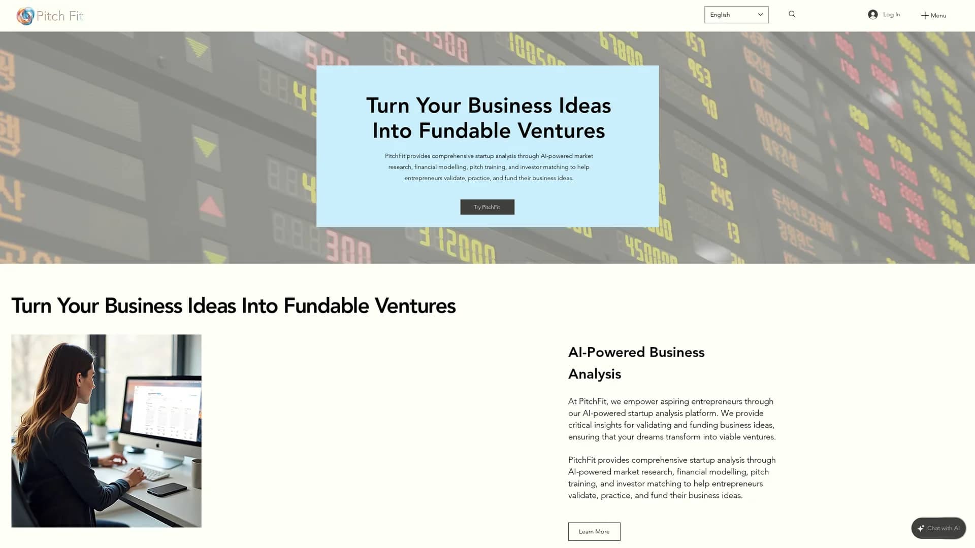 pitchfit homepage
